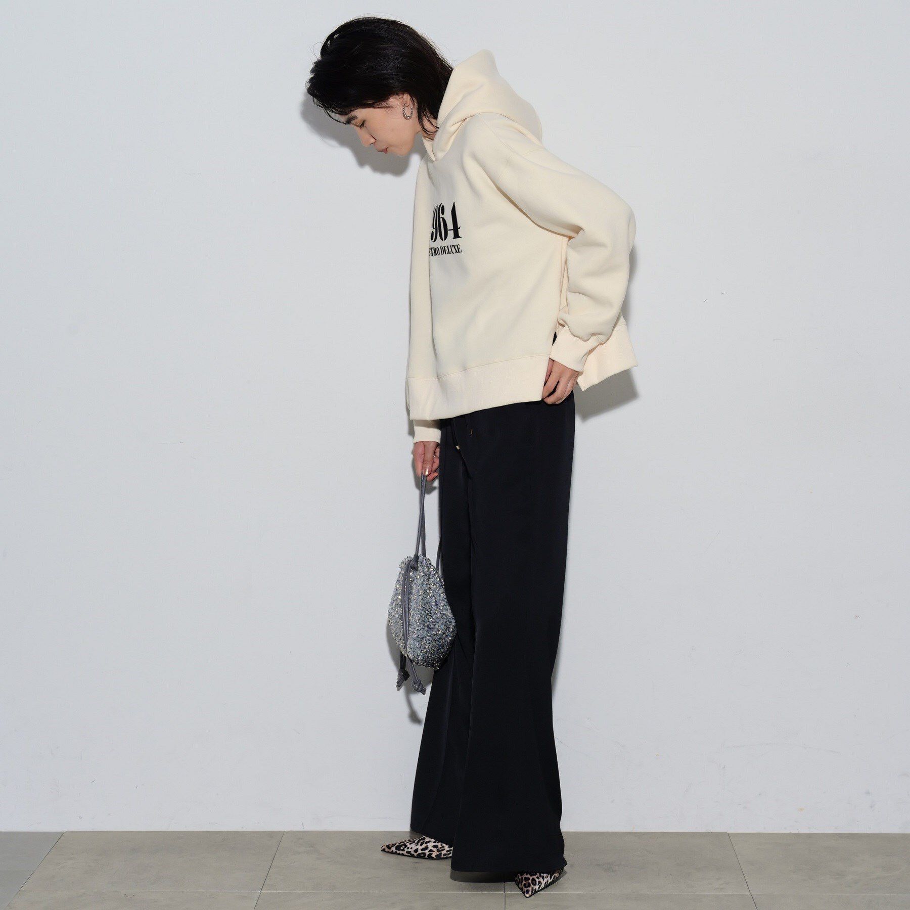 GALLEST「ロゴ裏毛フーディートップス」|パーカー|