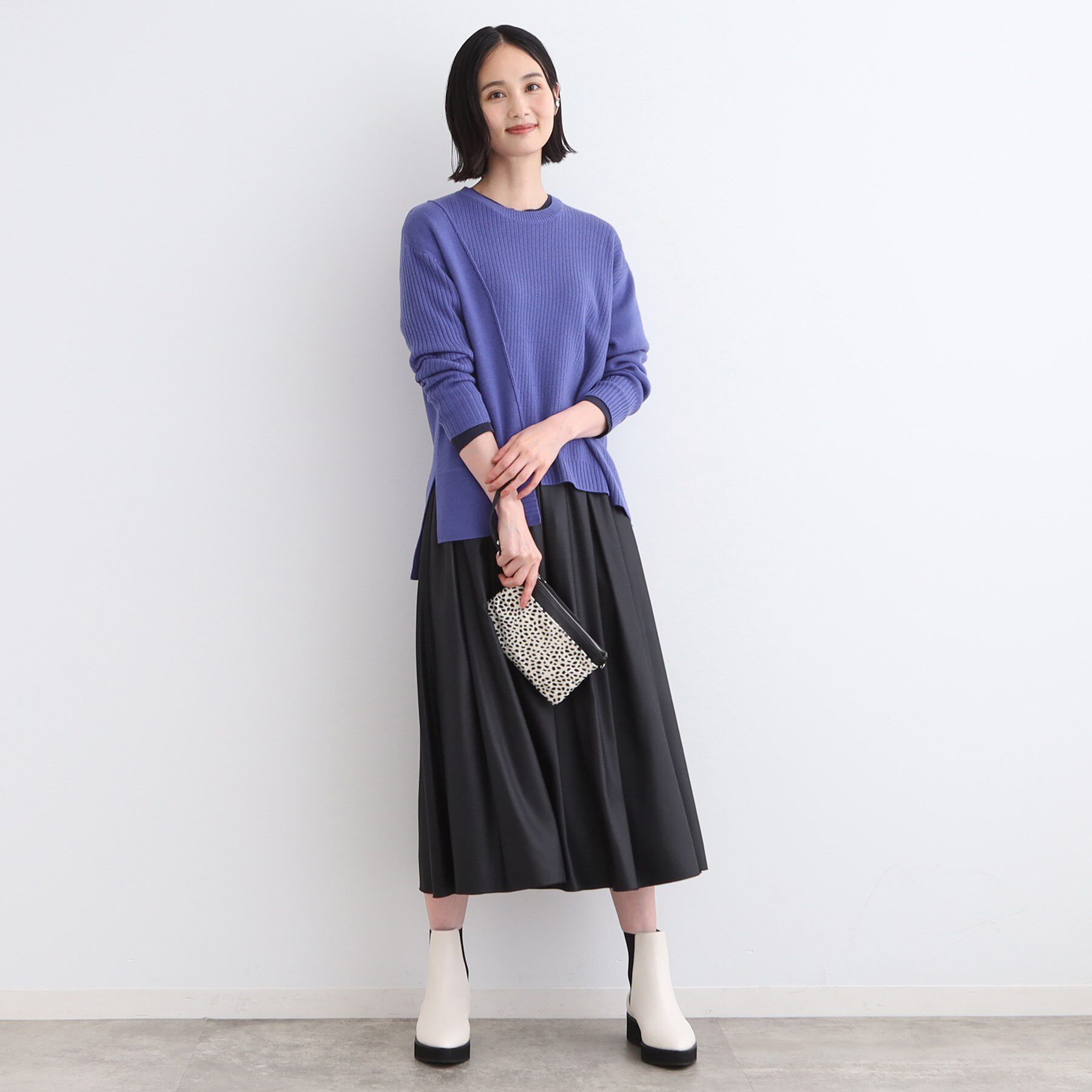 INDIVI「【洗える／ウール混】アシンメトリーデザインニット」|ニット・セーター|