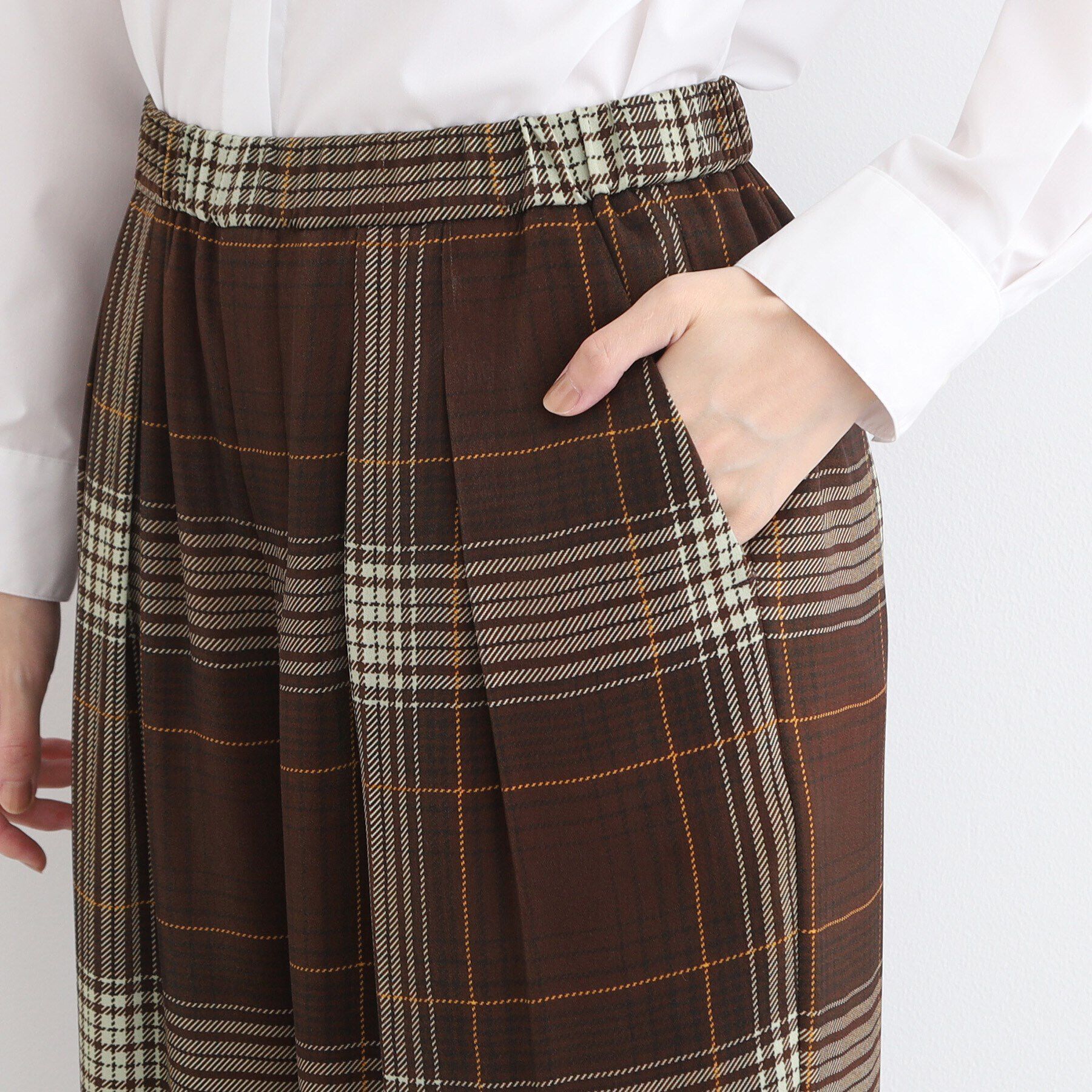 INDIVI「【洗える／ウエストゴム】グラデーションチェックパンツ」|その他|