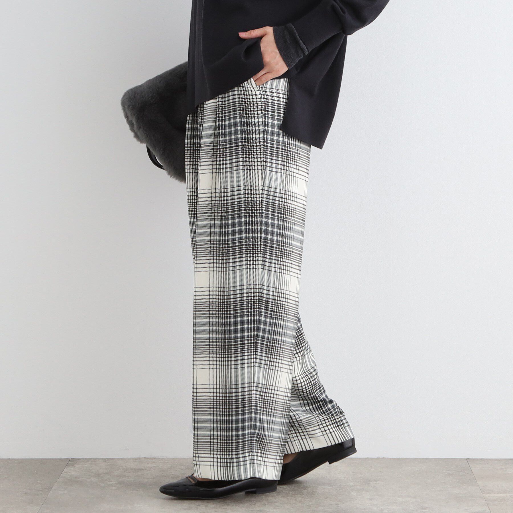 INDIVI「【洗える／ウエストゴム】グラデーションチェックパンツ」|その他|