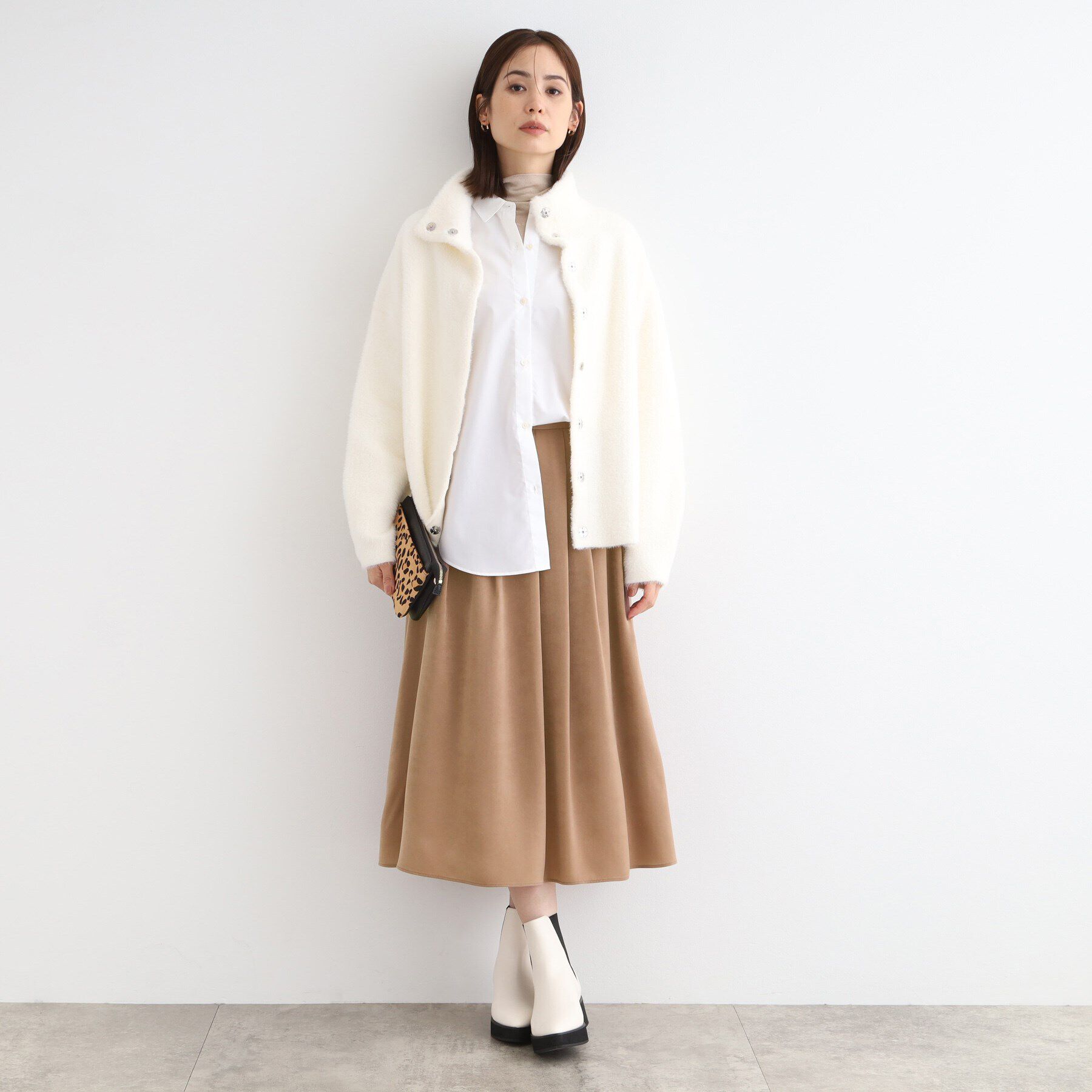 INDIVI「【洗える／UVケア】スエード調サテンタックスカート」|スカート|