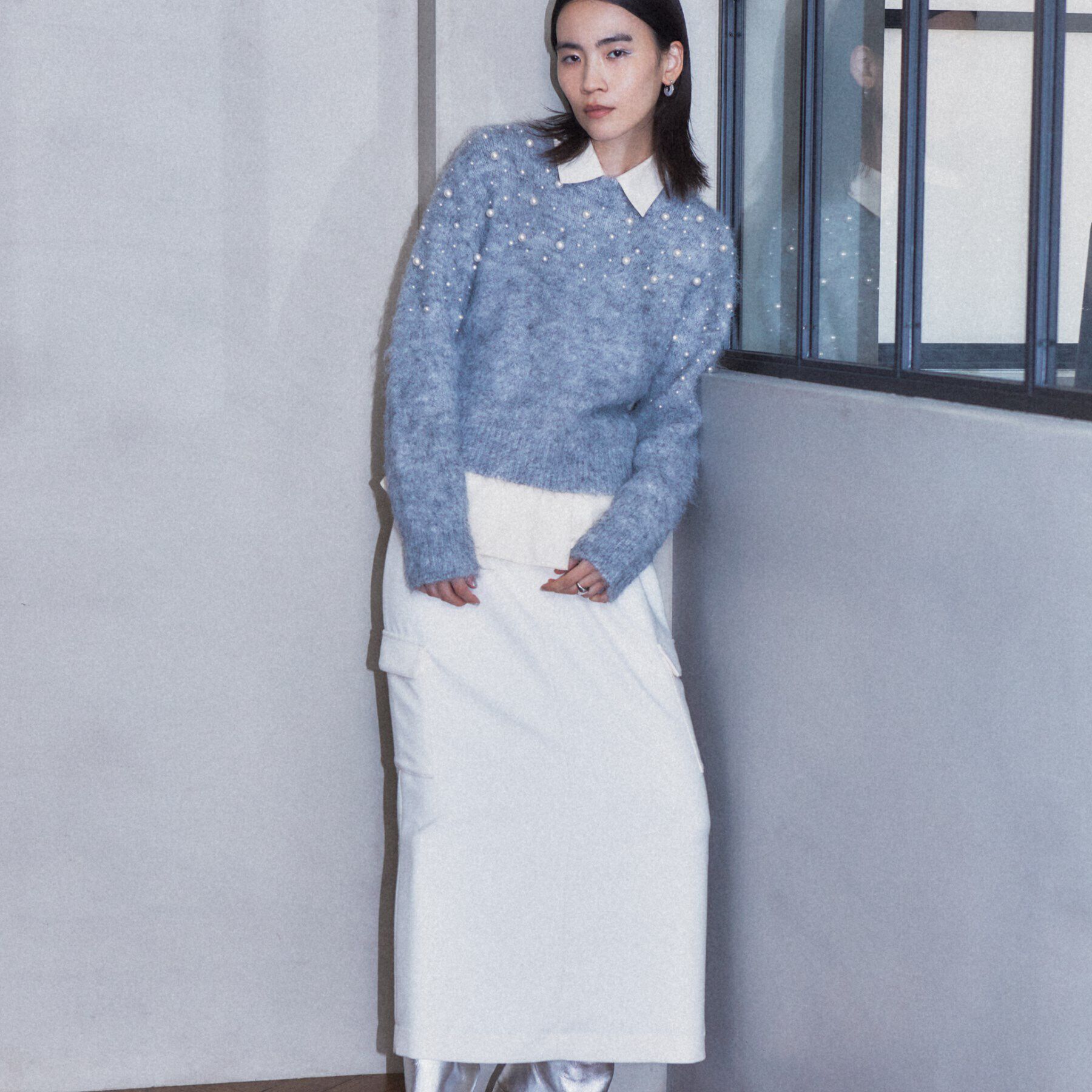 GALLEST「クルーネックパール調ニット」|ニット・セーター|