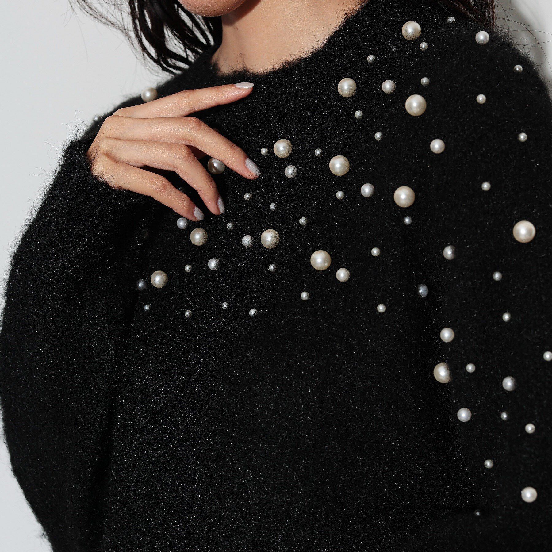 GALLEST「クルーネックパール調ニット」|ニット・セーター|