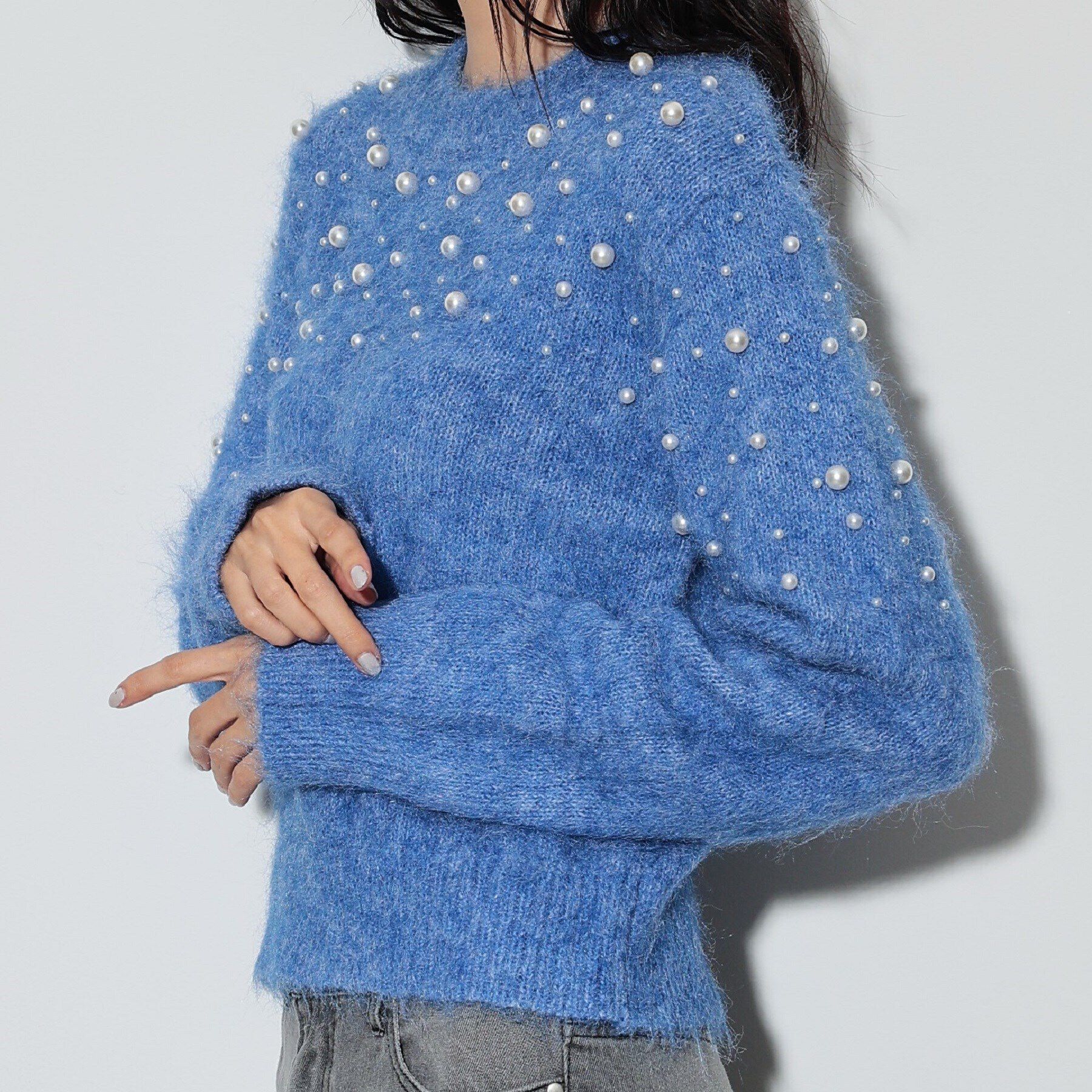 GALLEST「クルーネックパール調ニット」|ニット・セーター|