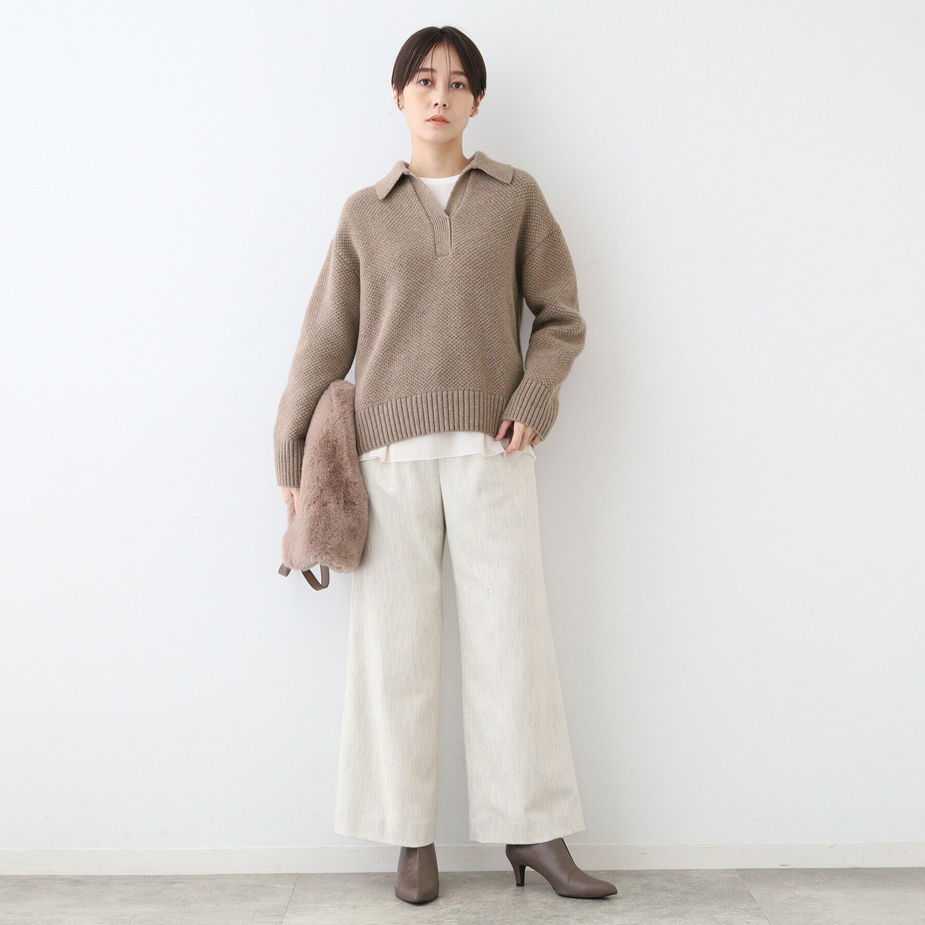 INDIVI「【日本製】衿付きニット」|ニット・セーター|