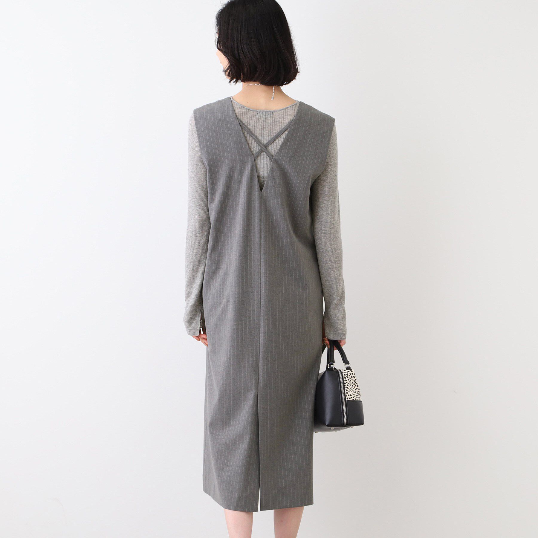 INDIVI「【洗える】ウールライクジャンパースカート」|ワンピース|