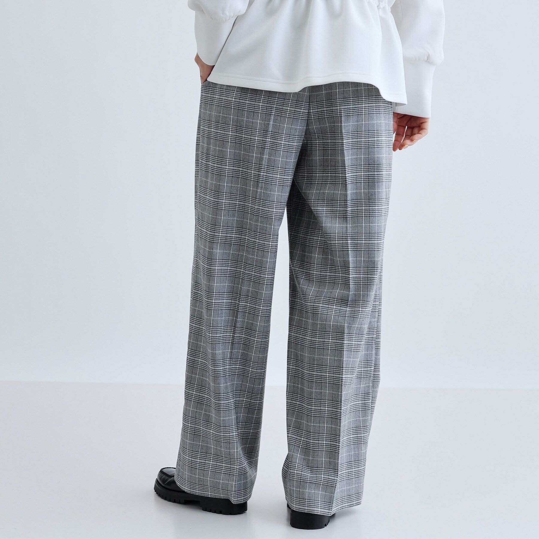 GALLEST「イージーストレートワイドパンツ【裏地付き/チェック柄】」|その他|