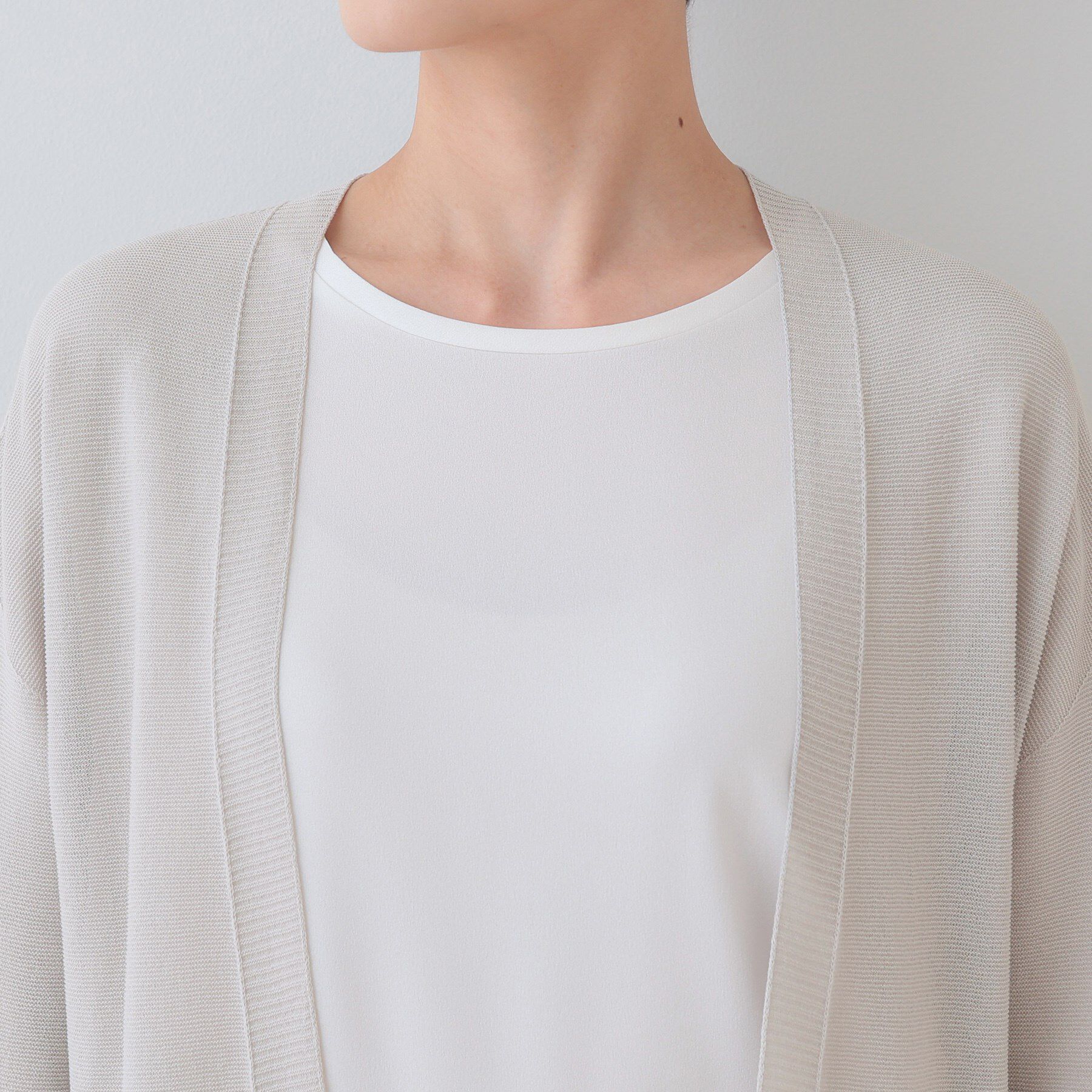 INDIVI「【洗える／和紙混素材】ドライタッチニットカーディガン」|カーディガン|