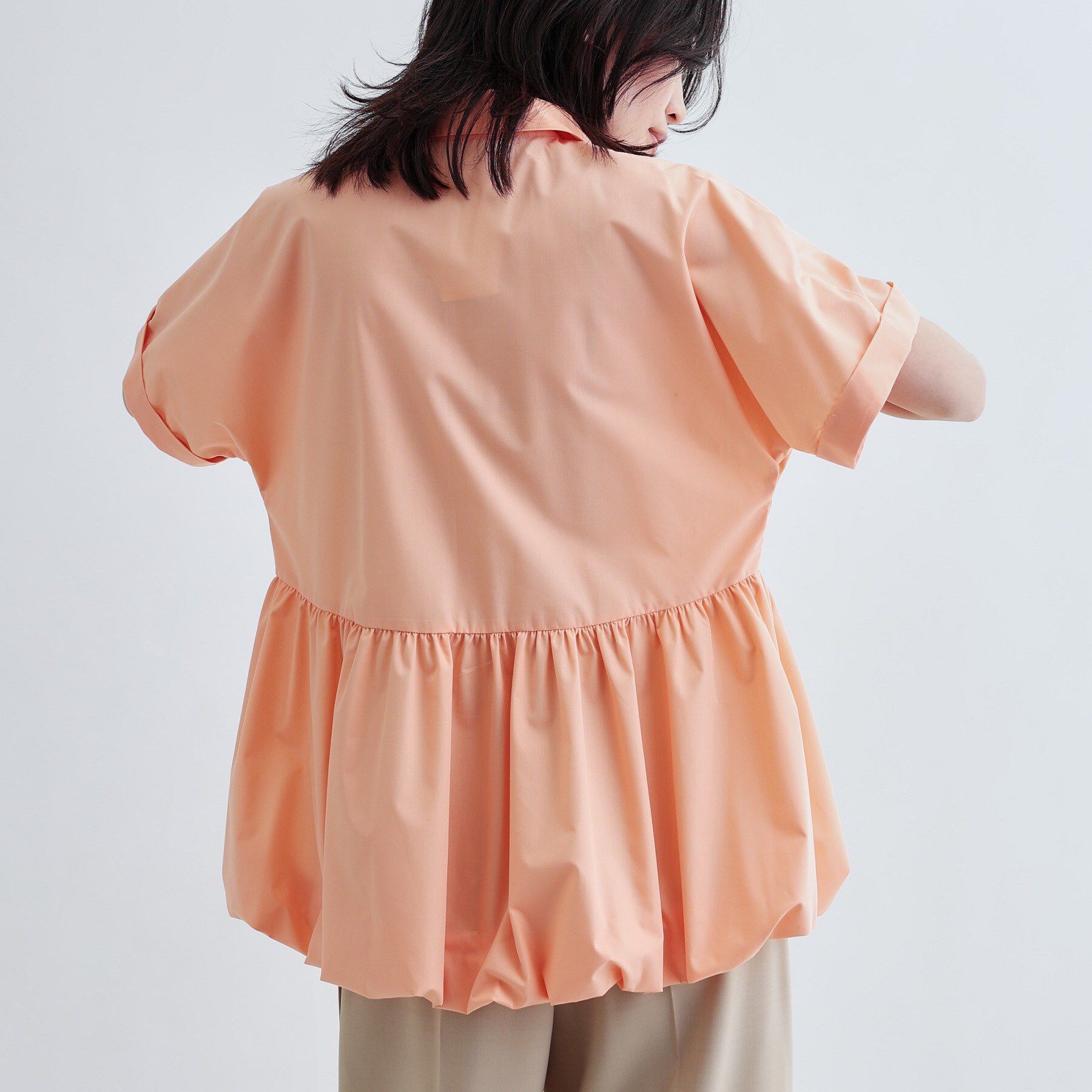 GALLEST「バルーンペプラムハーフ袖ブラウス」|シャツ・ブラウス|