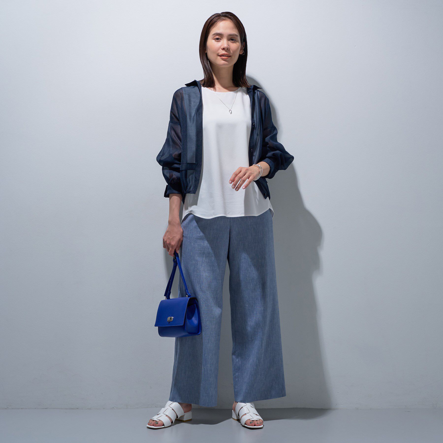 INDIVI「【インナーとしても活躍！／SETUP可能】ジョーゼット ノースリーブトップス」|Tシャツ・カットソー|