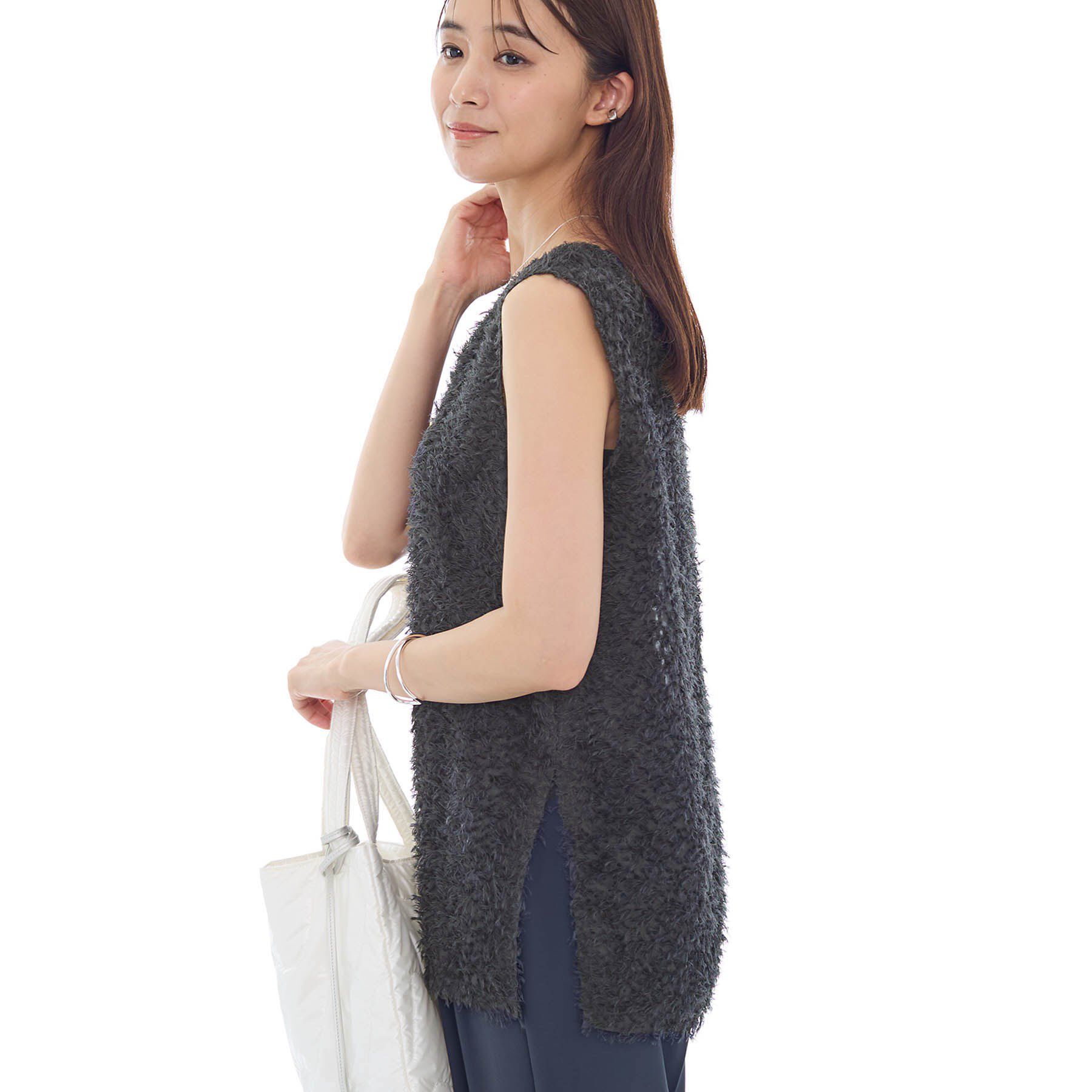 INDIVI「【インナーとしても活躍！】フリンジジャカードチュニック」|シャツ・ブラウス|