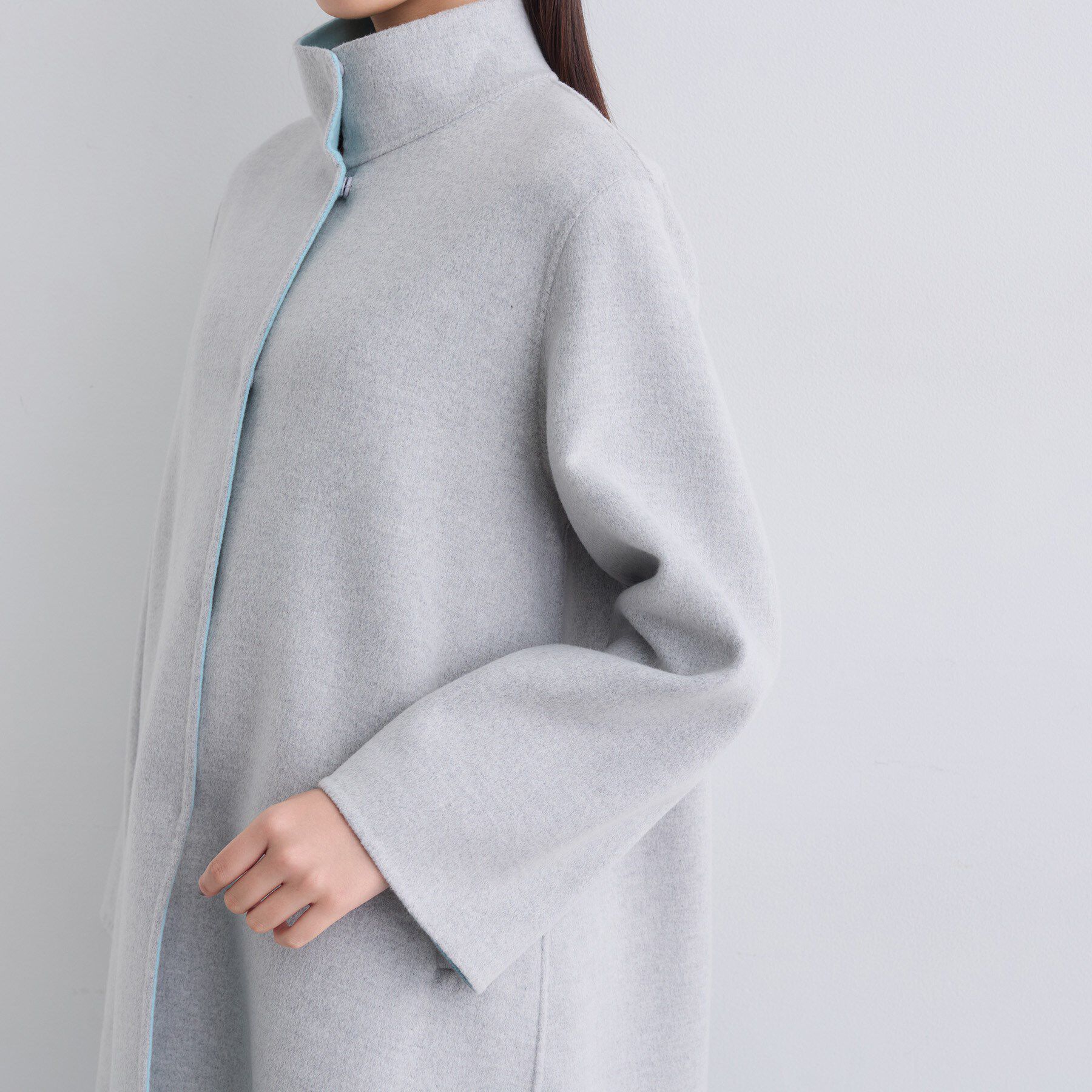 INDIVI「【配色デザイン／ミドル丈】ウールリバー テントラインコート」|その他|