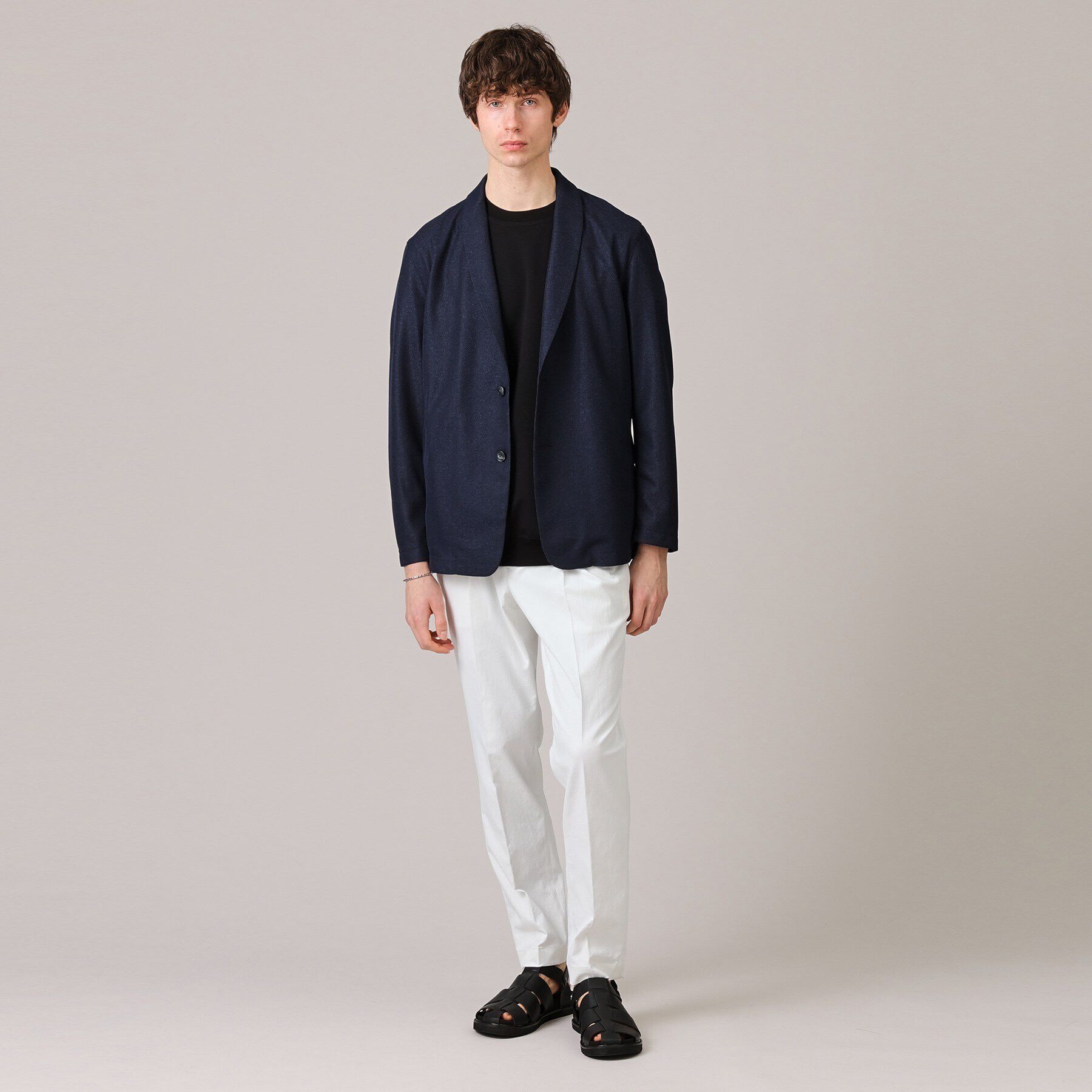 TAKEO KIKUCHI「【抗菌防臭/尾州織】ドビーメッシュ ショールカラー カーディガン」|カーディガン|