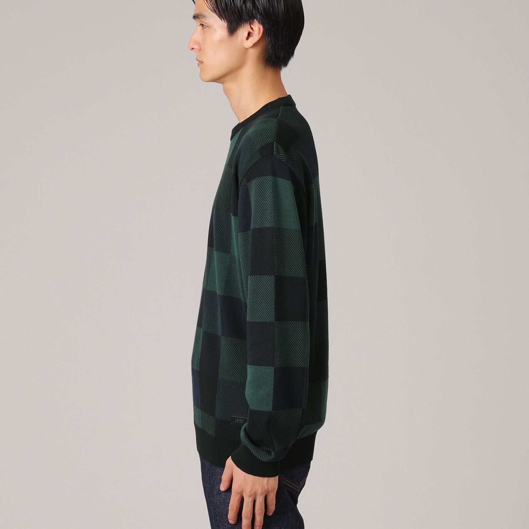 TAKEO KIKUCHI「チェック柄 プルオーバー ニット」|ニット・セーター|