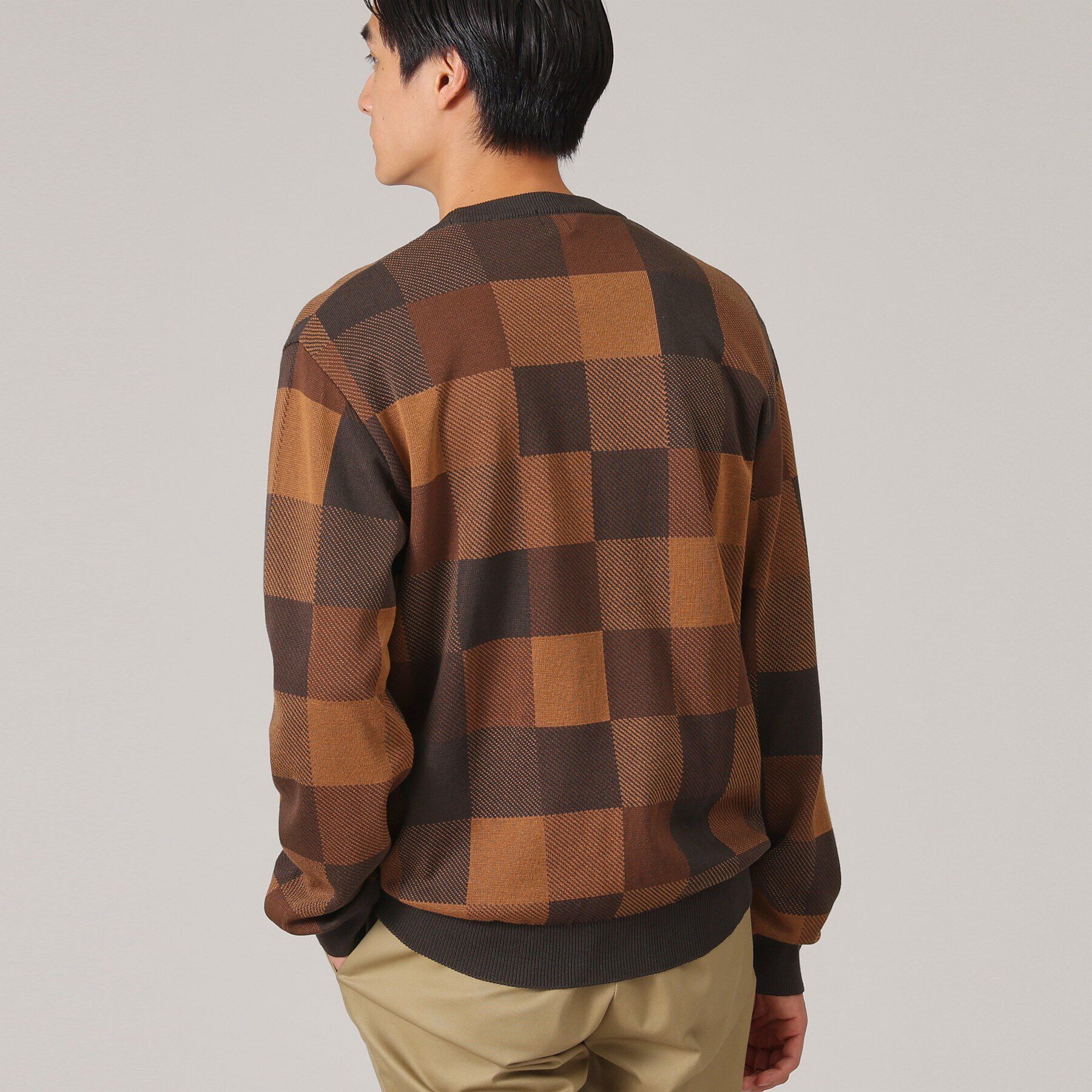 TAKEO KIKUCHI「チェック柄 プルオーバー ニット」|ニット・セーター|