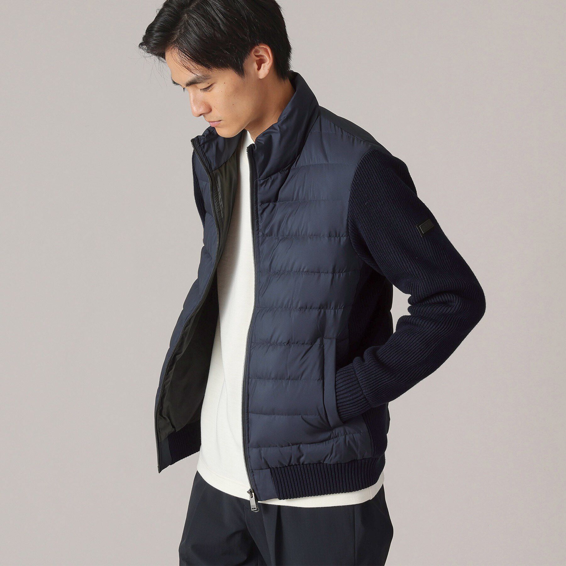 TAKEO KIKUCHI「【コンパクトダウン】ニットコンビ ダウンブルゾン」|ブルゾン・スタジャン|