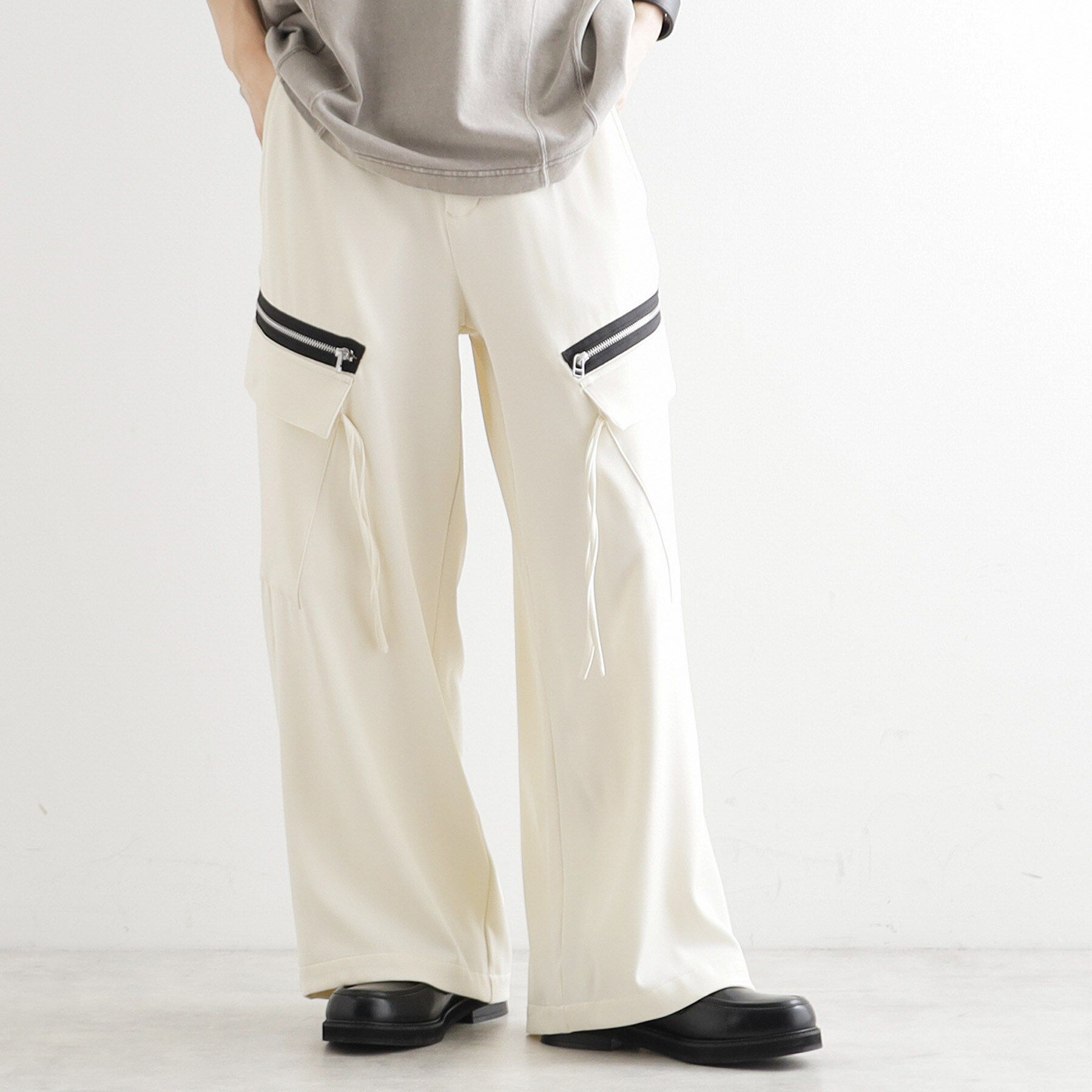 tk.TAKEO KIKUCHI「AラインサイドZIPカーゴパンツ」|その他|オフホワイト(003