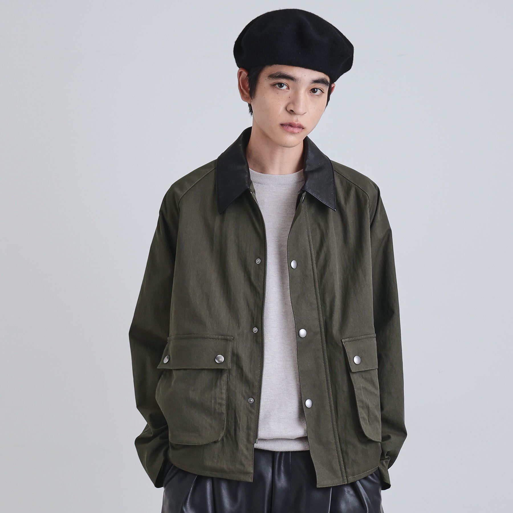 tk.TAKEO KIKUCHI「クラシックハンティングジャケット」|ブルゾン・スタジャン|オリーブグリーン(0