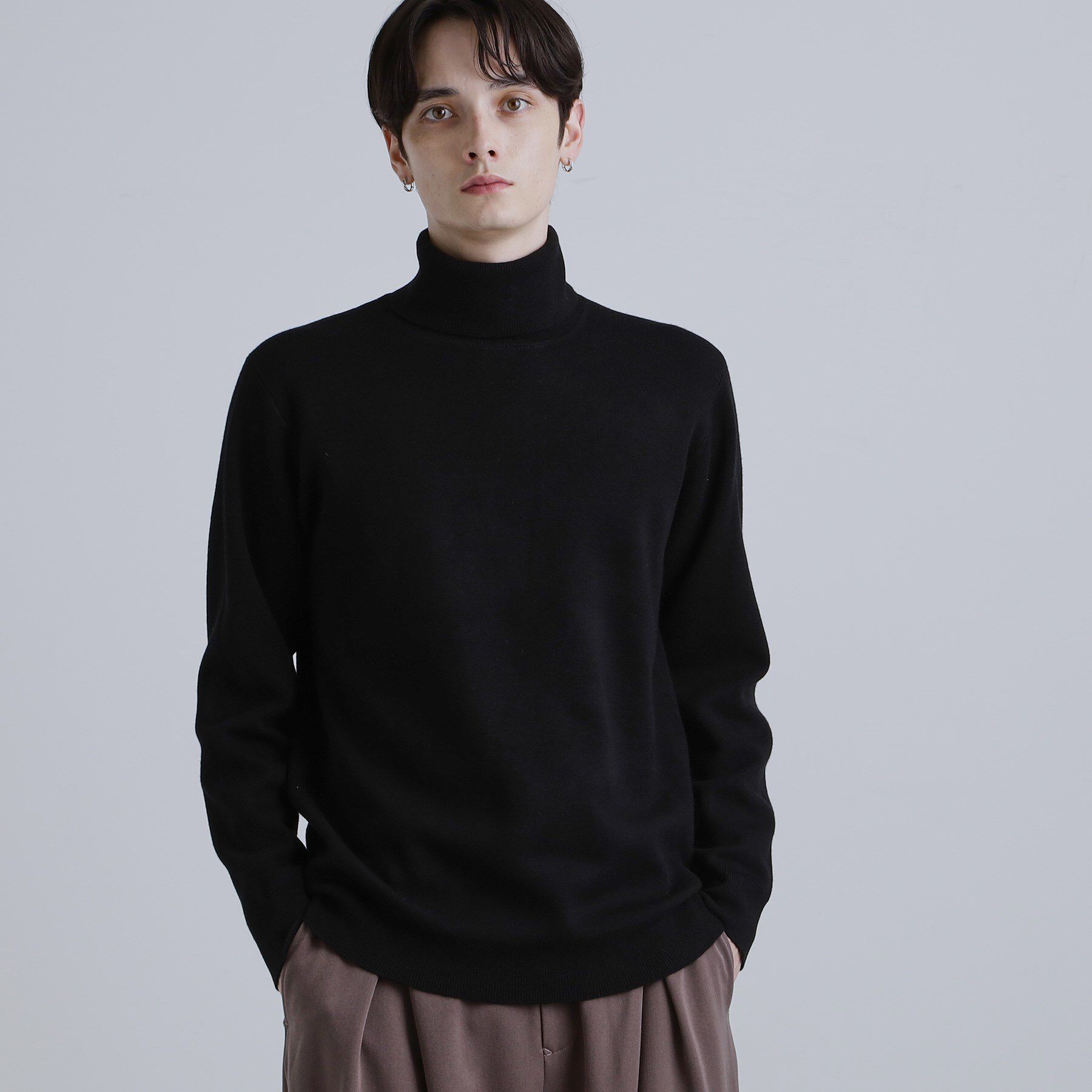 tk.TAKEO KIKUCHI「ミラノリブタートルネックニット」|ニット・セーター|ブラック(019)