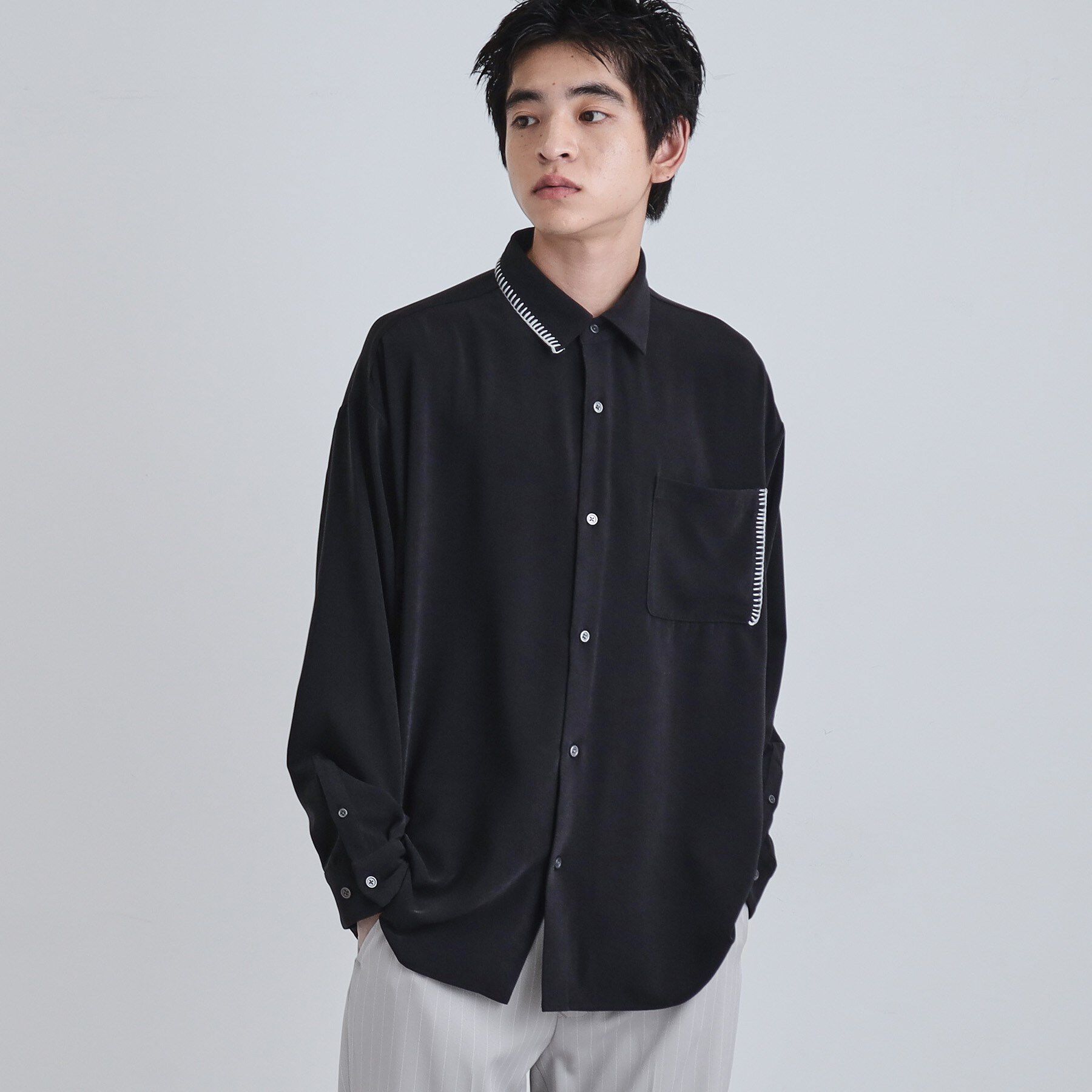 tk.TAKEO KIKUCHI「なめらかスエードタッチステッチシャツ」|シャツ・ブラウス|