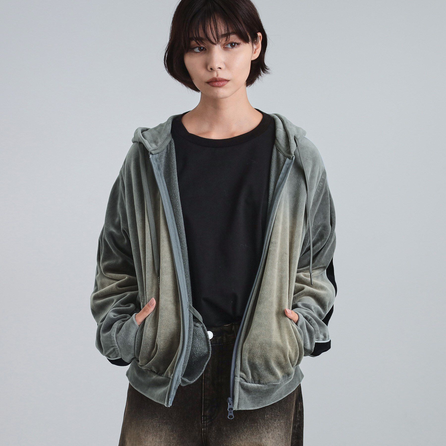 tk.TAKEO KIKUCHI「ヴィンテージライクベロアジップパーカー」|パーカー|