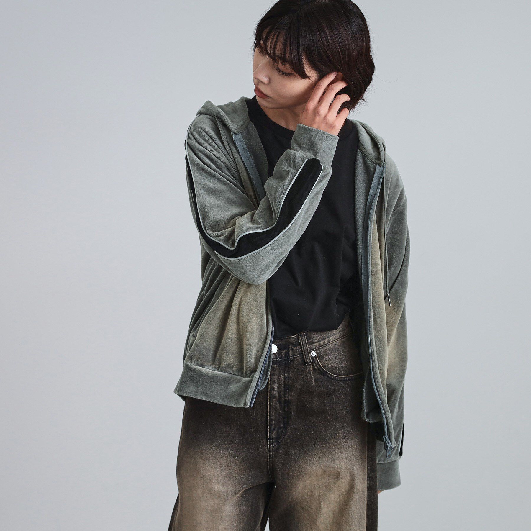 tk.TAKEO KIKUCHI「ヴィンテージライクベロアジップパーカー」|パーカー|