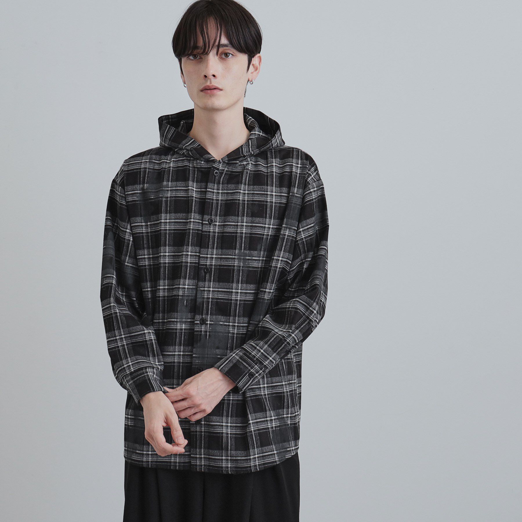 tk.TAKEO KIKUCHI「ヴィンテージフードチェックシャツ」|シャツ・ブラウス|