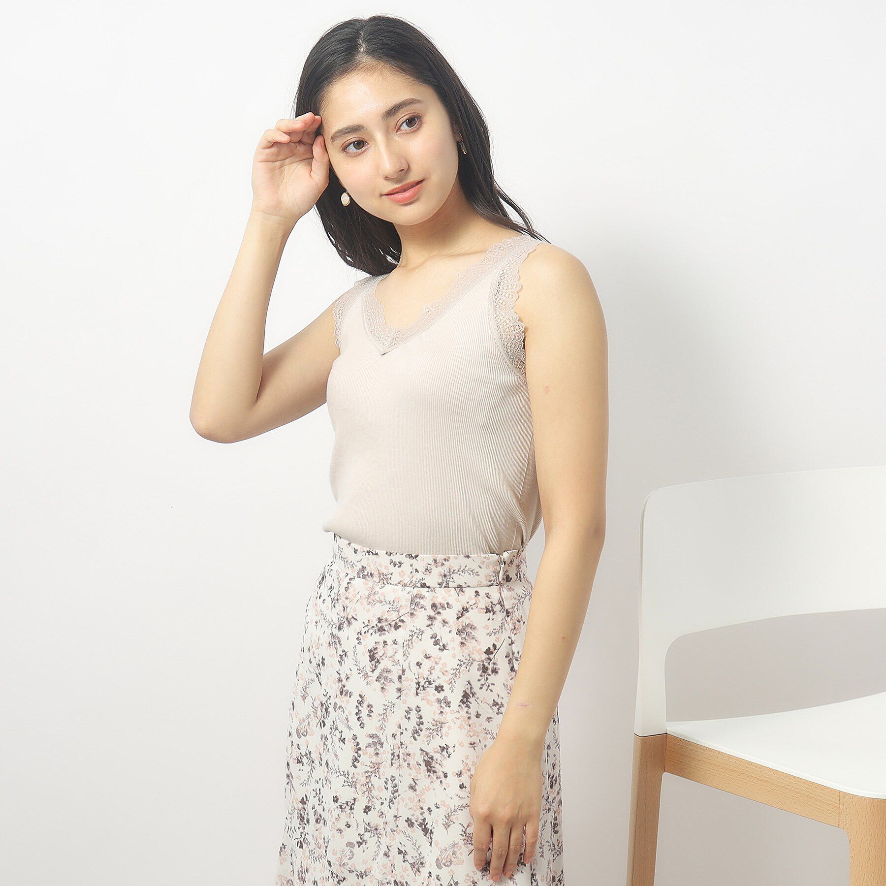 index「前後2way レースタンクトップ【洗濯機洗い可】」|キャミソール|