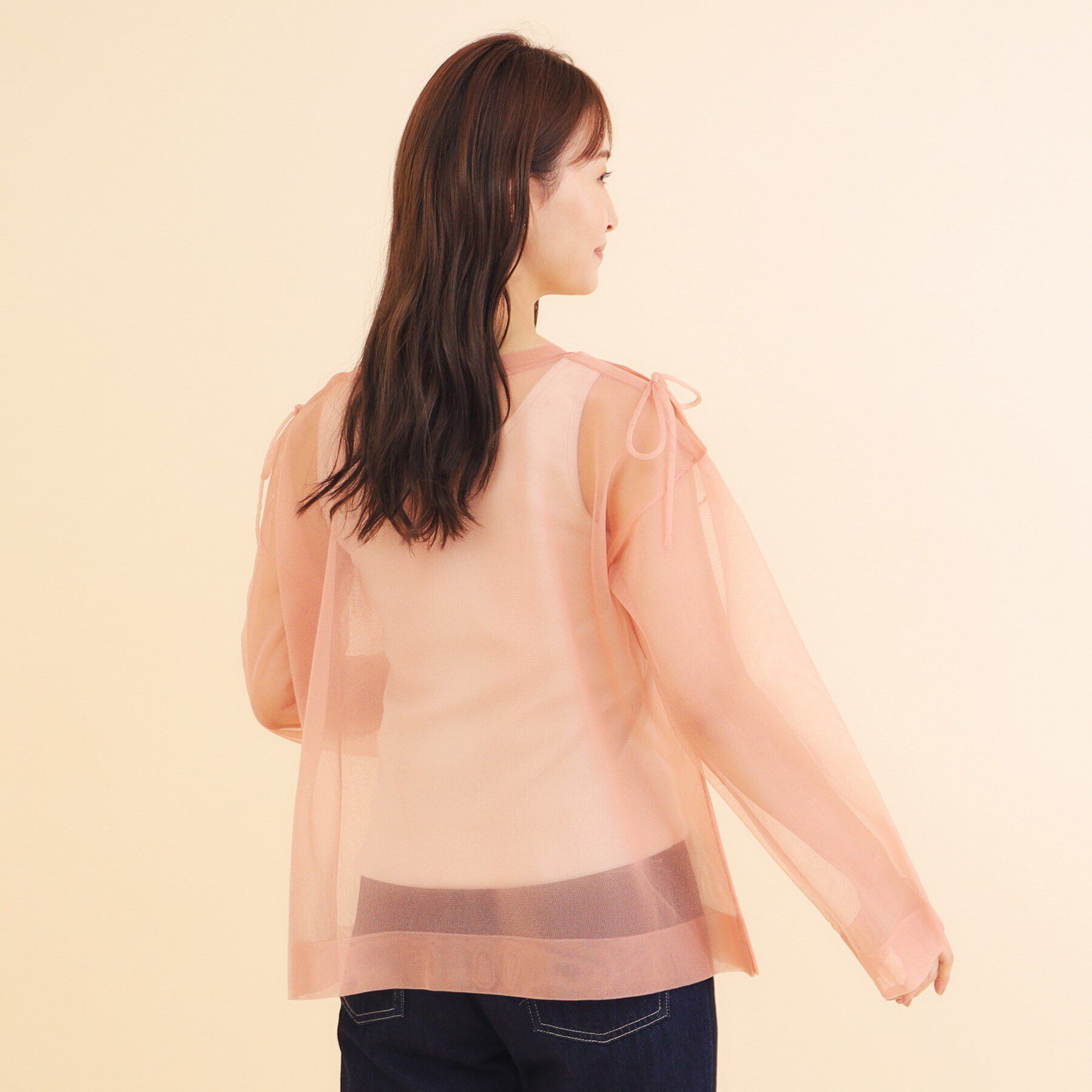 index「ラメシアースリットリボンスリーブニット【洗濯機洗い可/抗ピル】」|ニット・セーター|