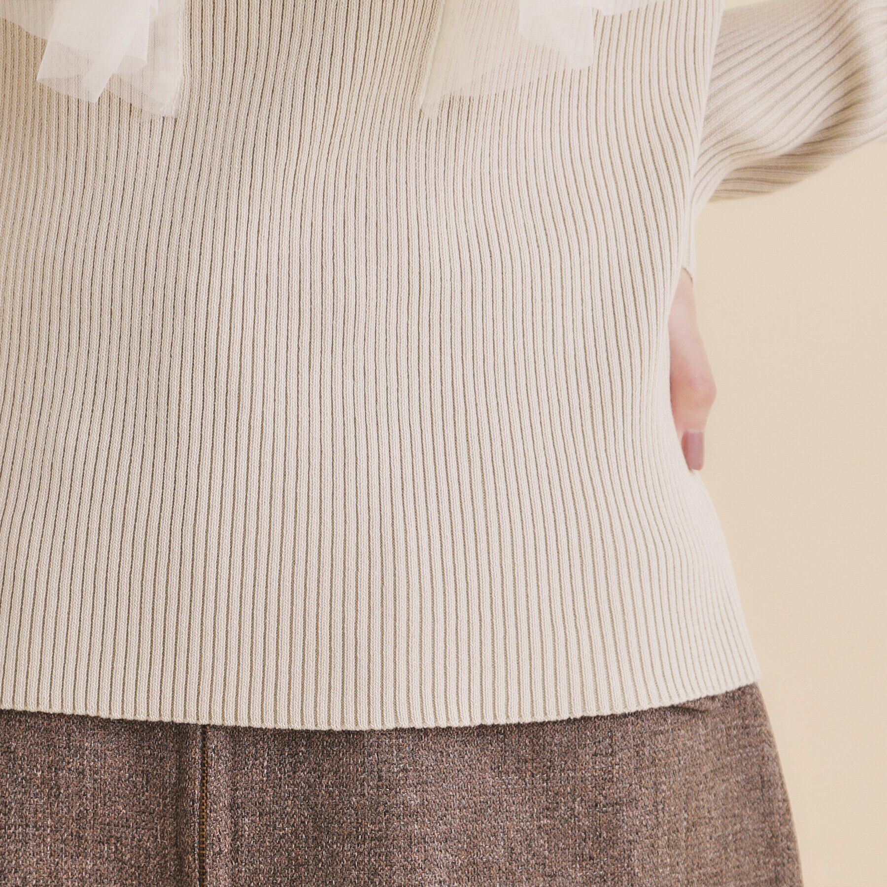 index「チュールフリルリブニット【洗濯機洗い可】」|ニット・セーター|