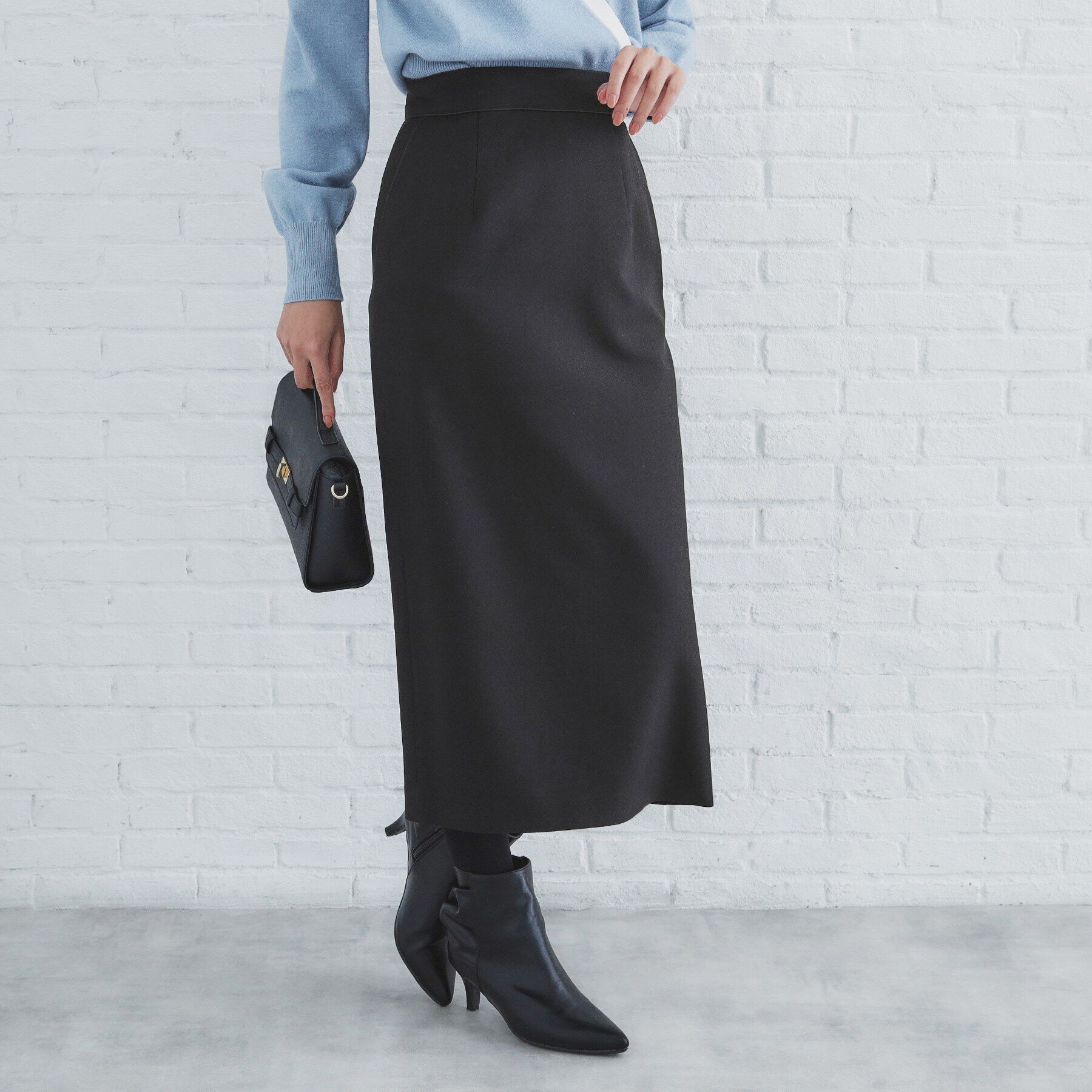 index「千鳥フロッキードットタイトスカート【洗濯機洗い可】」|スカート|