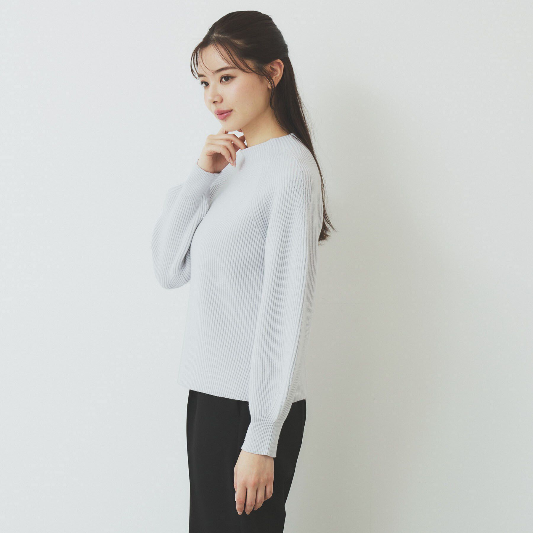 index「ラグランスリーブリブニット【洗濯機洗い可】」|ニット・セーター|