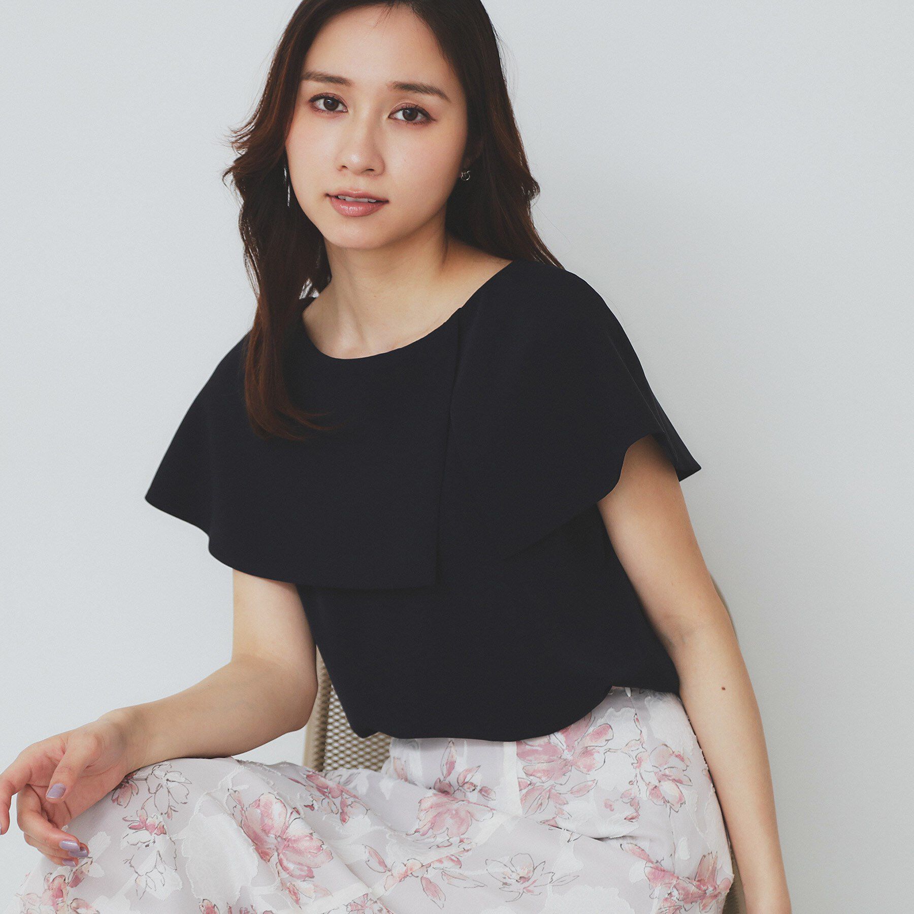 index「前後2wayオフショルカラーブラウス【洗濯機可】」|シャツ・ブラウス|ネイビー(094)