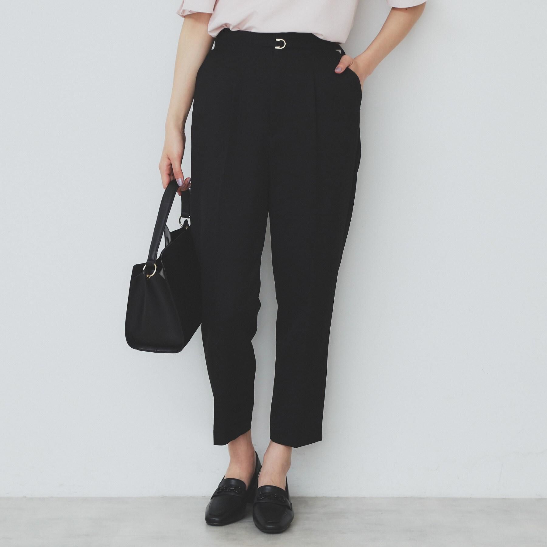 index「ストレッチテーパードパンツ【洗濯機洗い可/吸水速乾/防シワ】」|その他|ブラック(819)