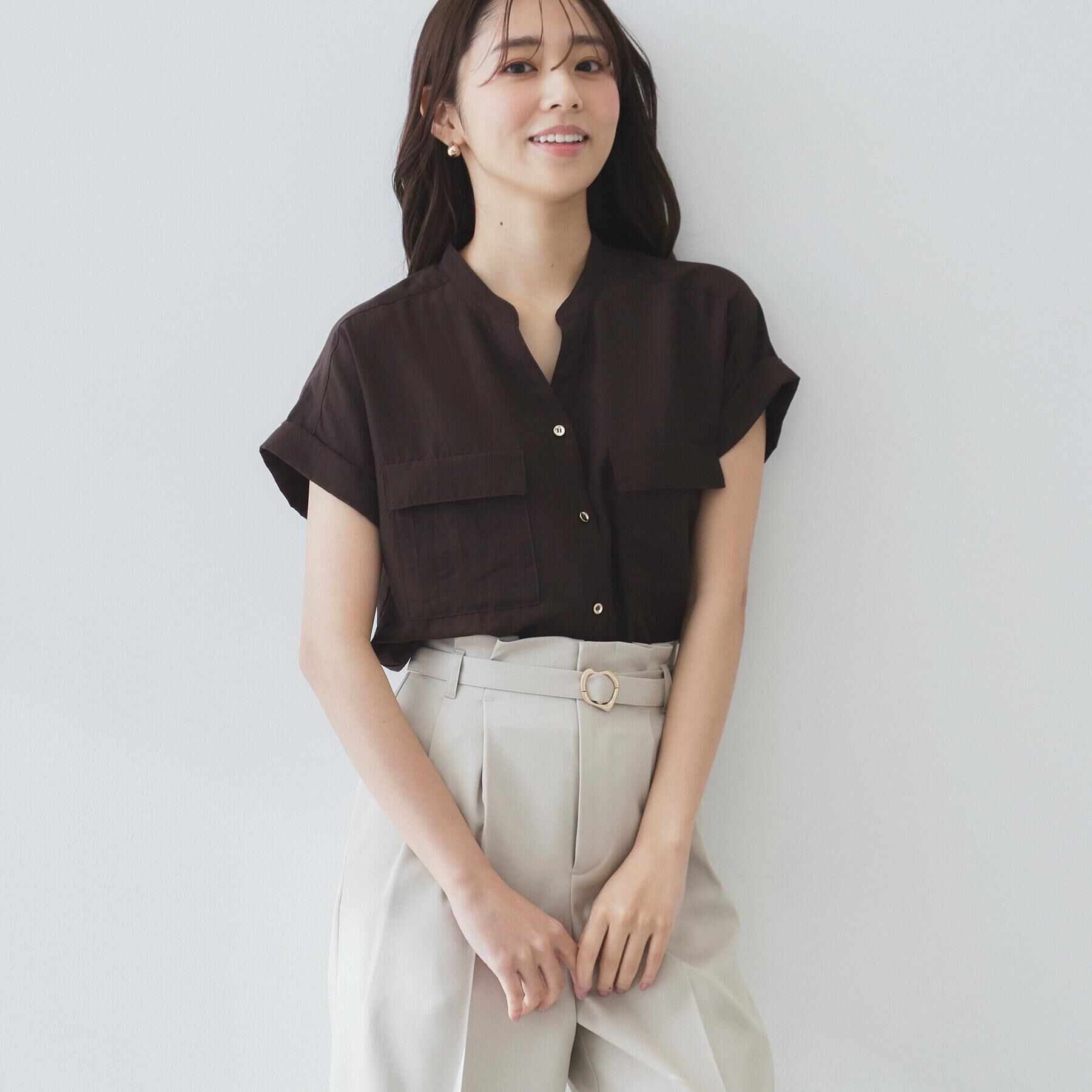 index「ダブルポケットスキッパーブラウス【洗濯機洗い可/イージーアイロン】」|シャツ・ブラウス|