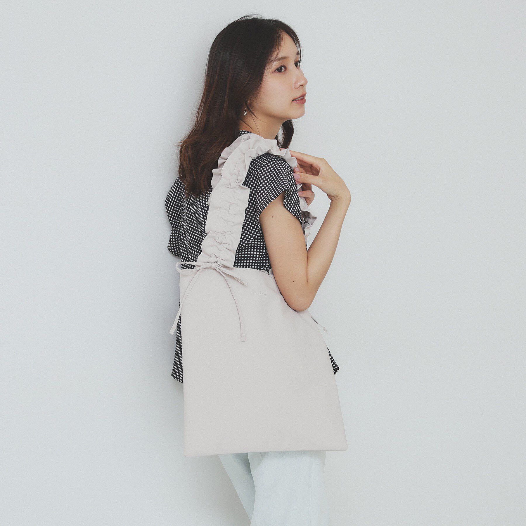 index「【A4サイズ収納可能】持ち手フリルトートバッグ」|トートバッグ|