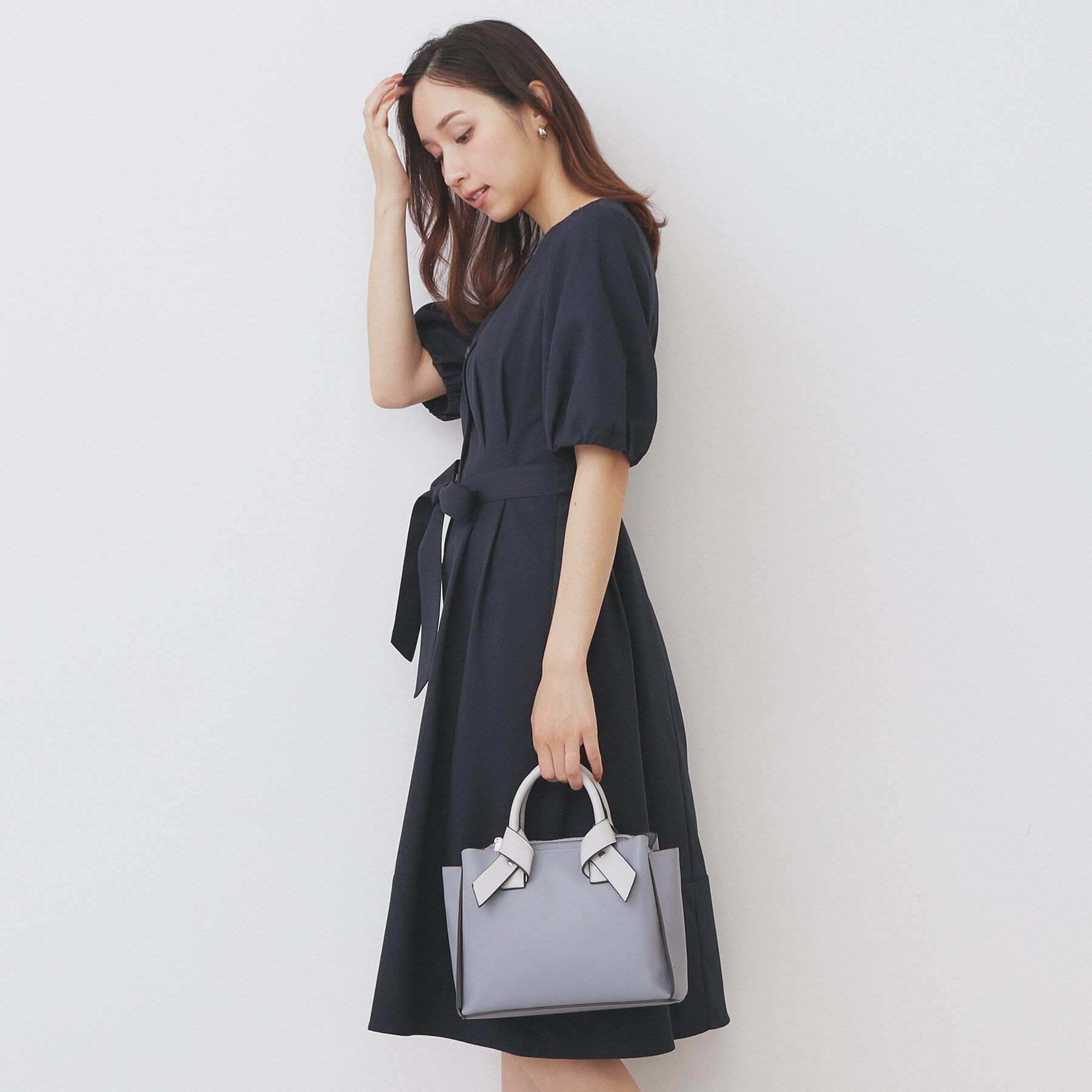 index「タックパフスリーブワンピース【洗濯機洗い可/イージーアイロン】」|ワンピース|