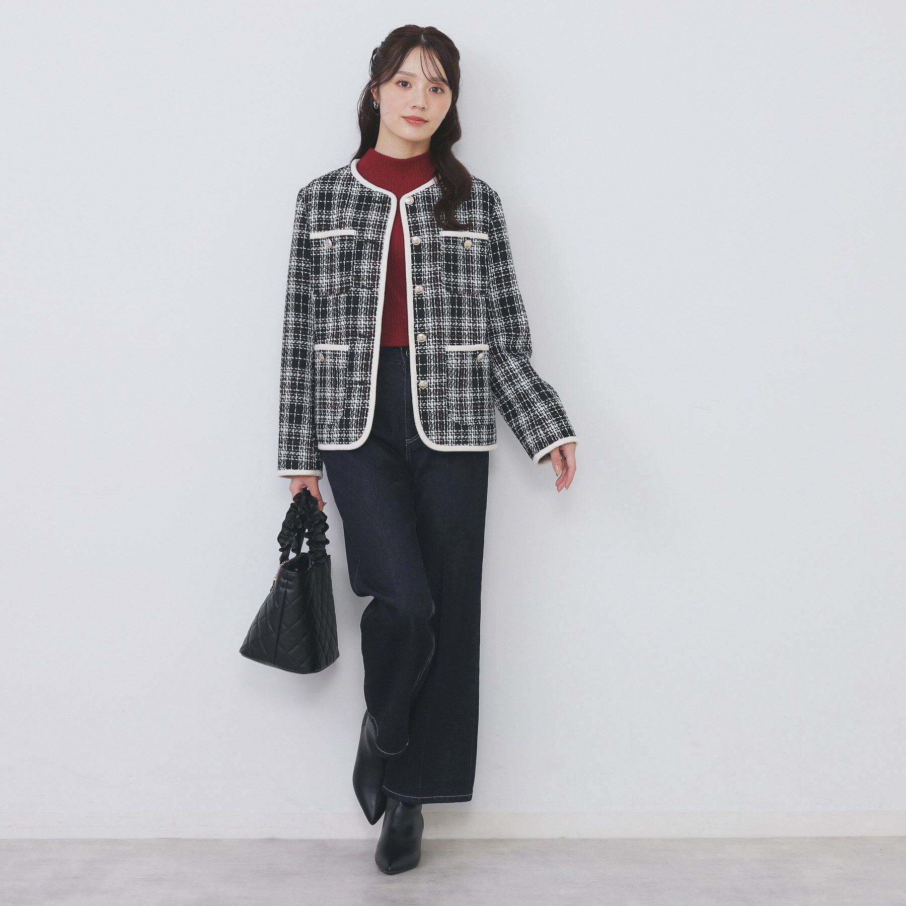 index「ランダムリブハイネックトップス【洗濯機OK/吸湿発熱】」|Tシャツ・カットソー|