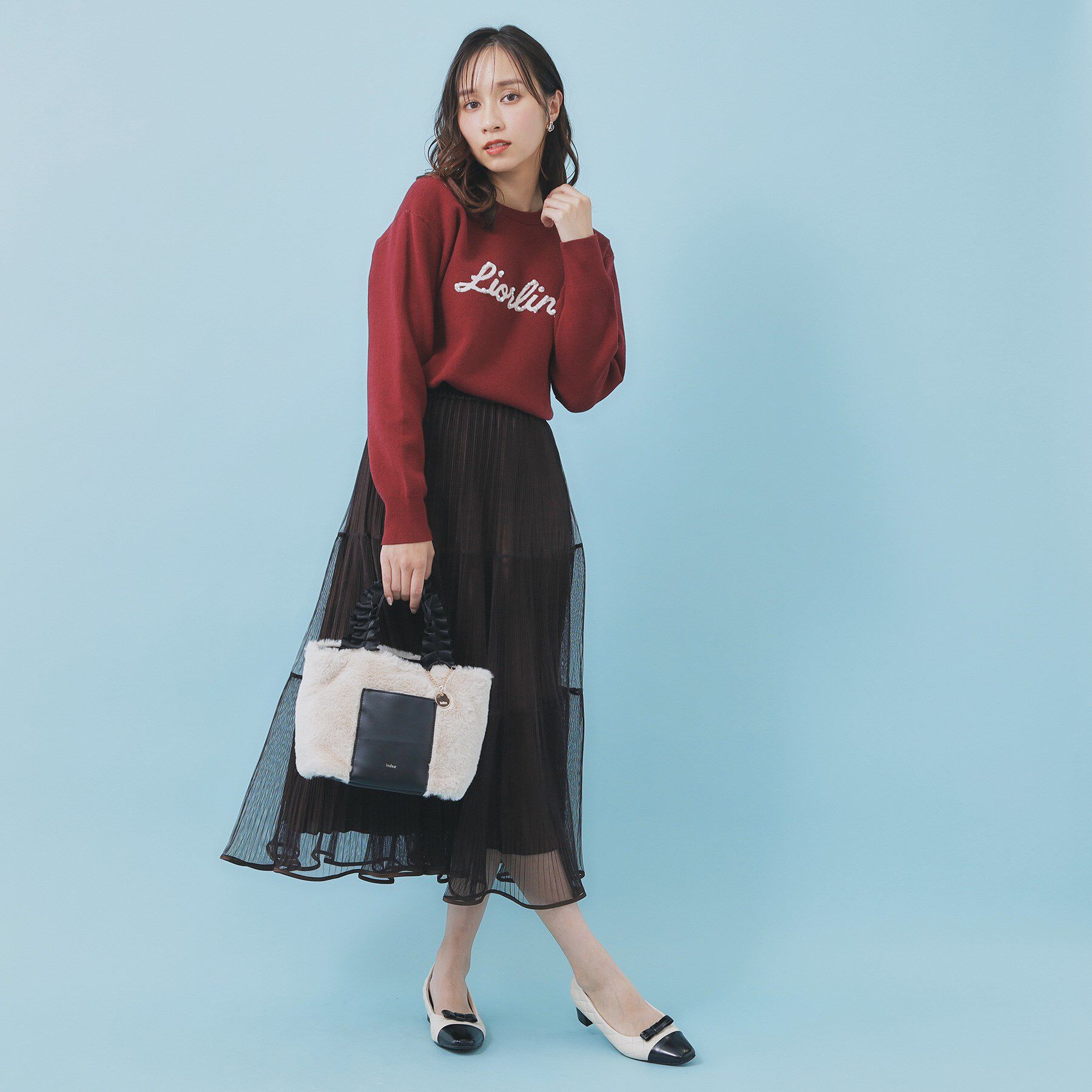 index「パール調ロゴクルーネックニット【洗濯機OK】」|ニット・セーター|