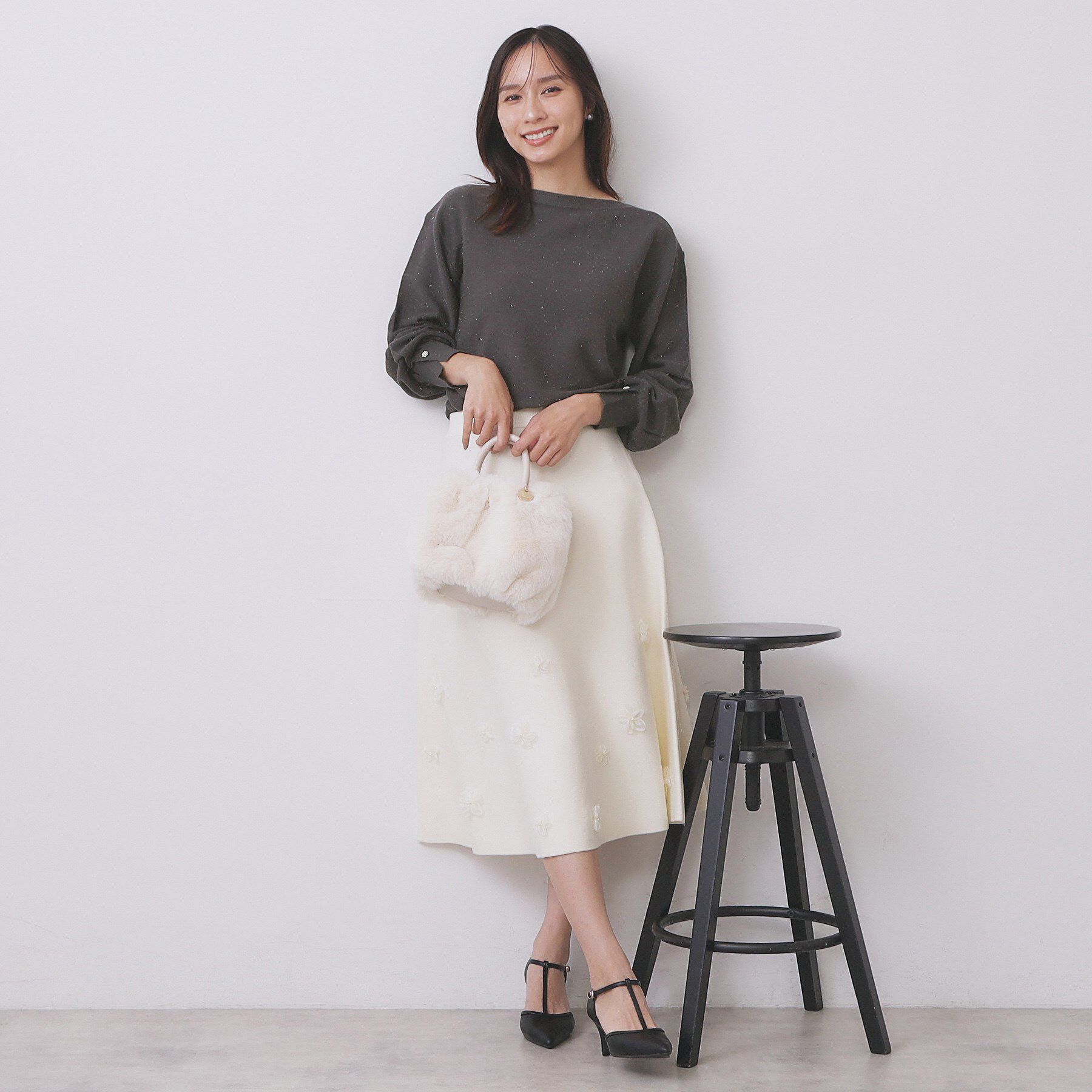 index「ラメガーター編みボートネックニット【洗濯機OK】《8col/XS～LL》」|ニット・セーター|