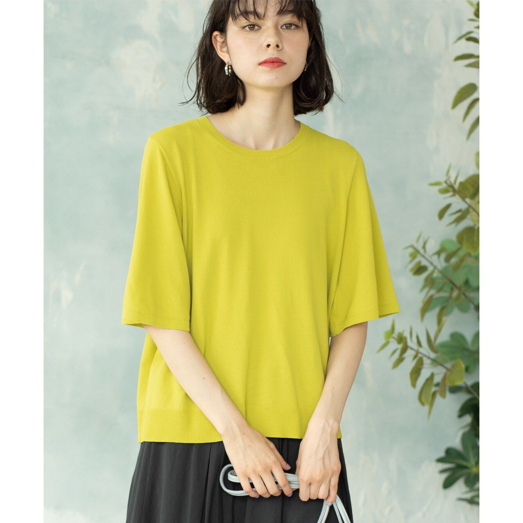 OPAQUE.CLIP「《6color》クールタッチフレアスリーブニット【洗濯機洗い可/UVケア/接触冷感/抗ピル】」|ニット・セーター|