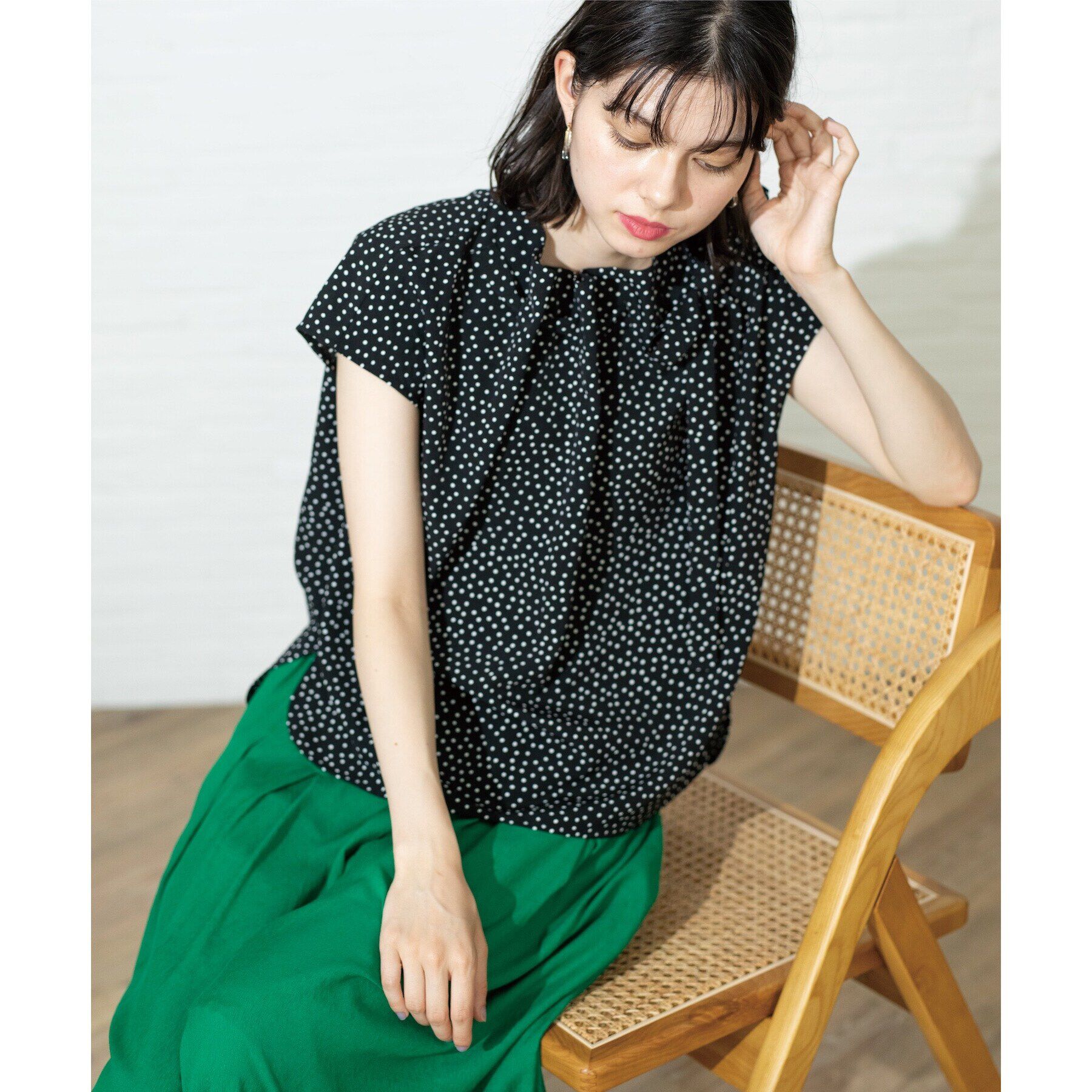 OPAQUE.CLIP「ドットボウタイブラウス【洗濯機洗い可】」|シャツ・ブラウス|
