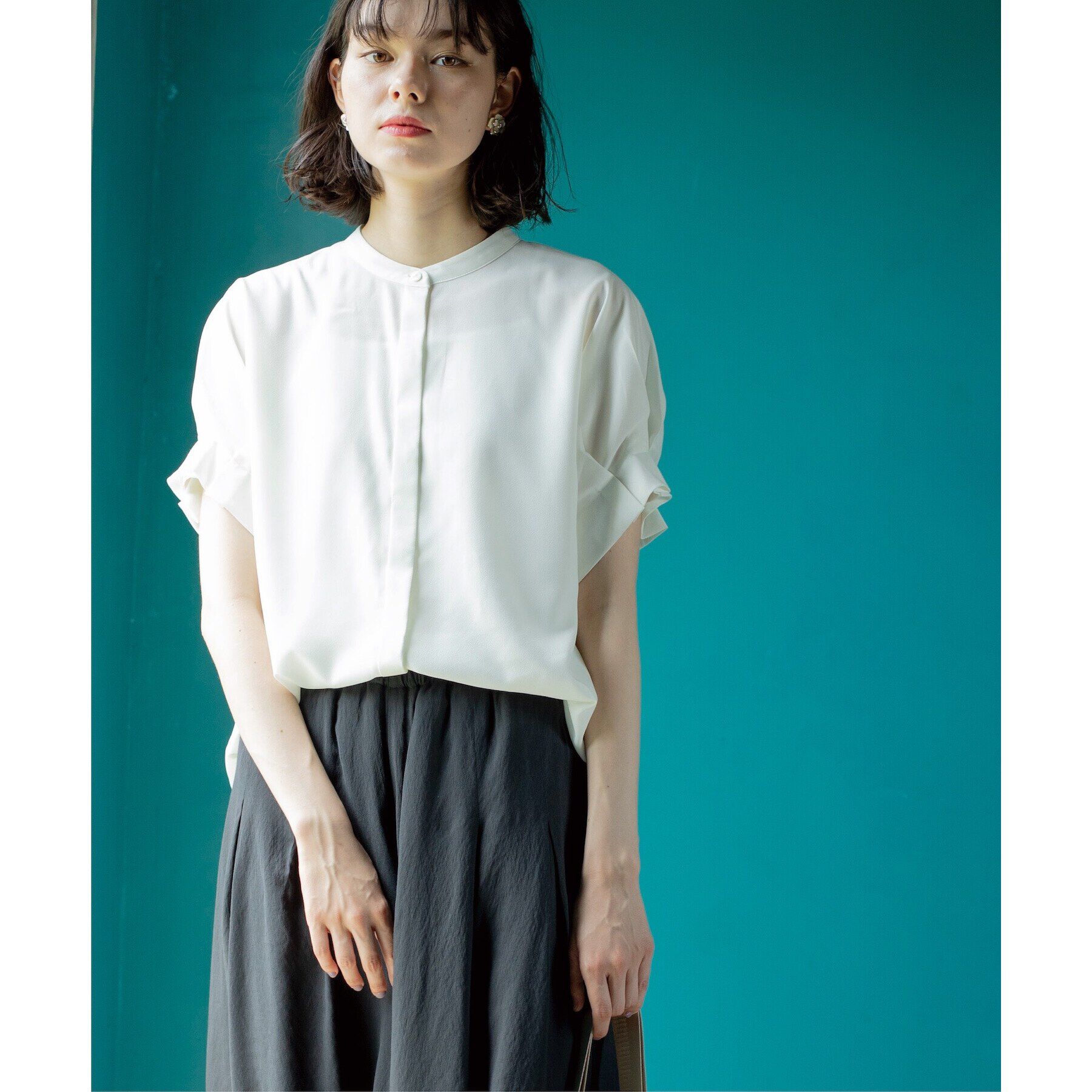 OPAQUE.CLIP「タックスリーブブラウス【洗濯機洗い可】」|シャツ・ブラウス|