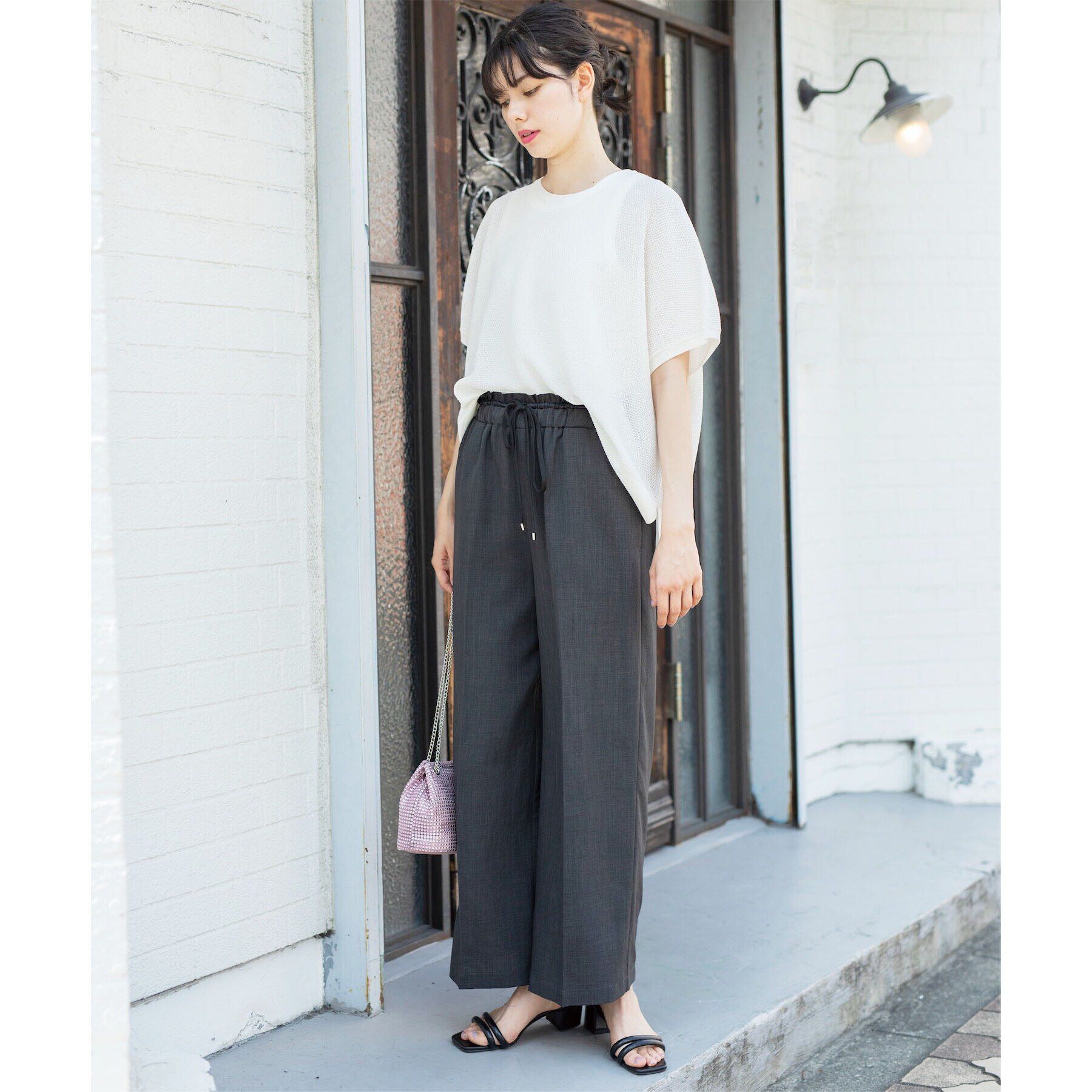 OPAQUE.CLIP「ウエストサテン使いイージーワイドパンツ【洗濯機洗い可】」|その他|