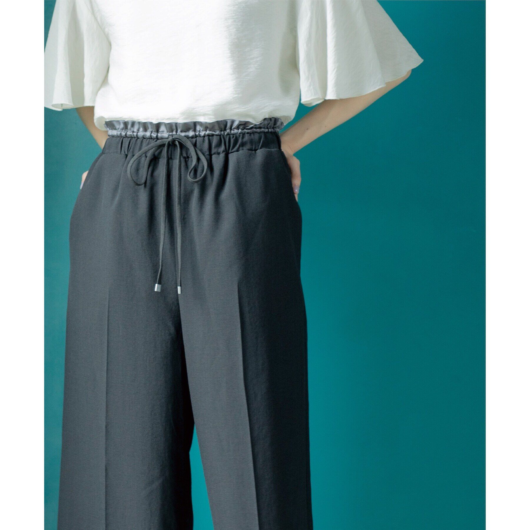 OPAQUE.CLIP「ウエストサテン使いイージーワイドパンツ【洗濯機洗い可】」|その他|