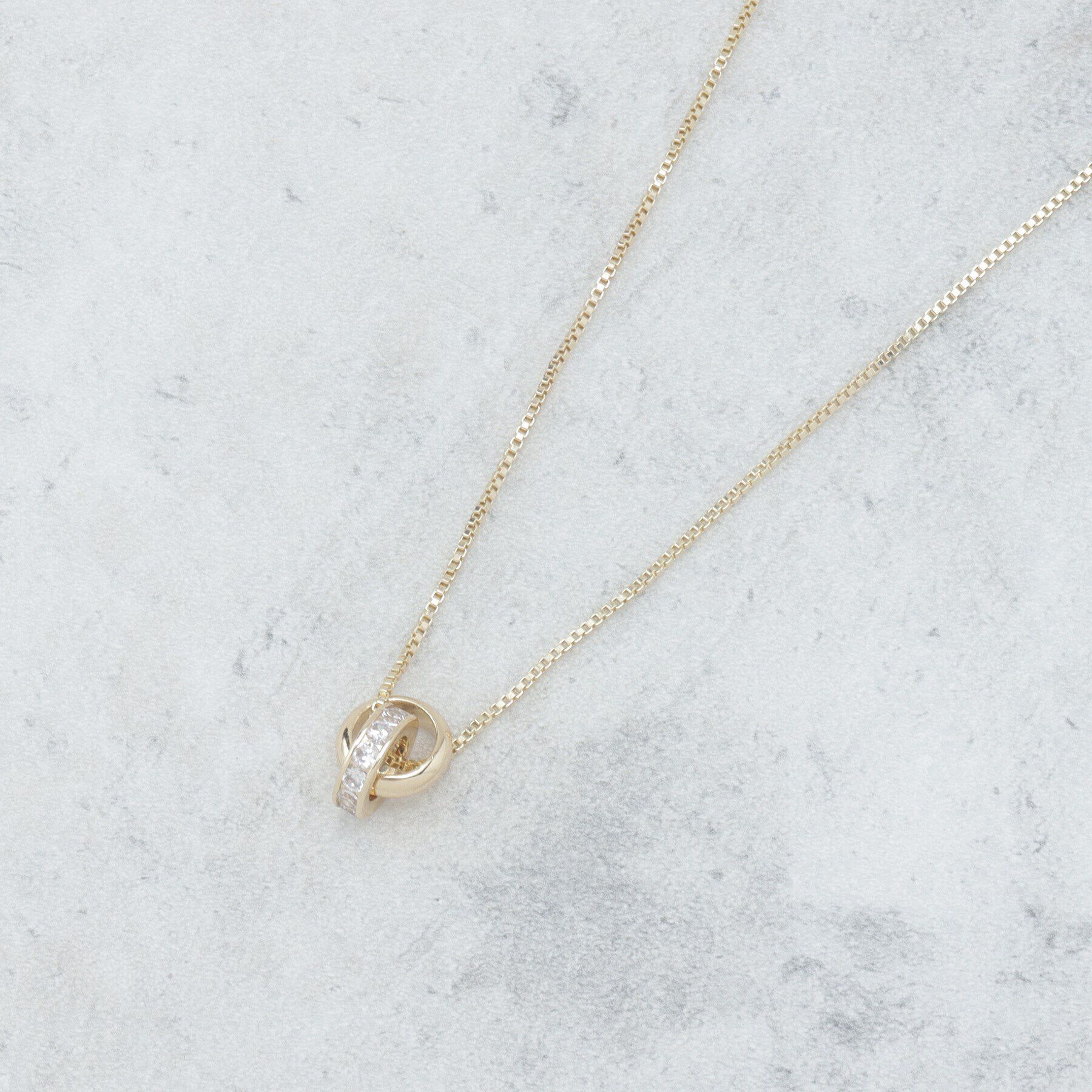 OPAQUE.CLIP「ビジューリング&times;メタルリングネックレス」|ネックレス|