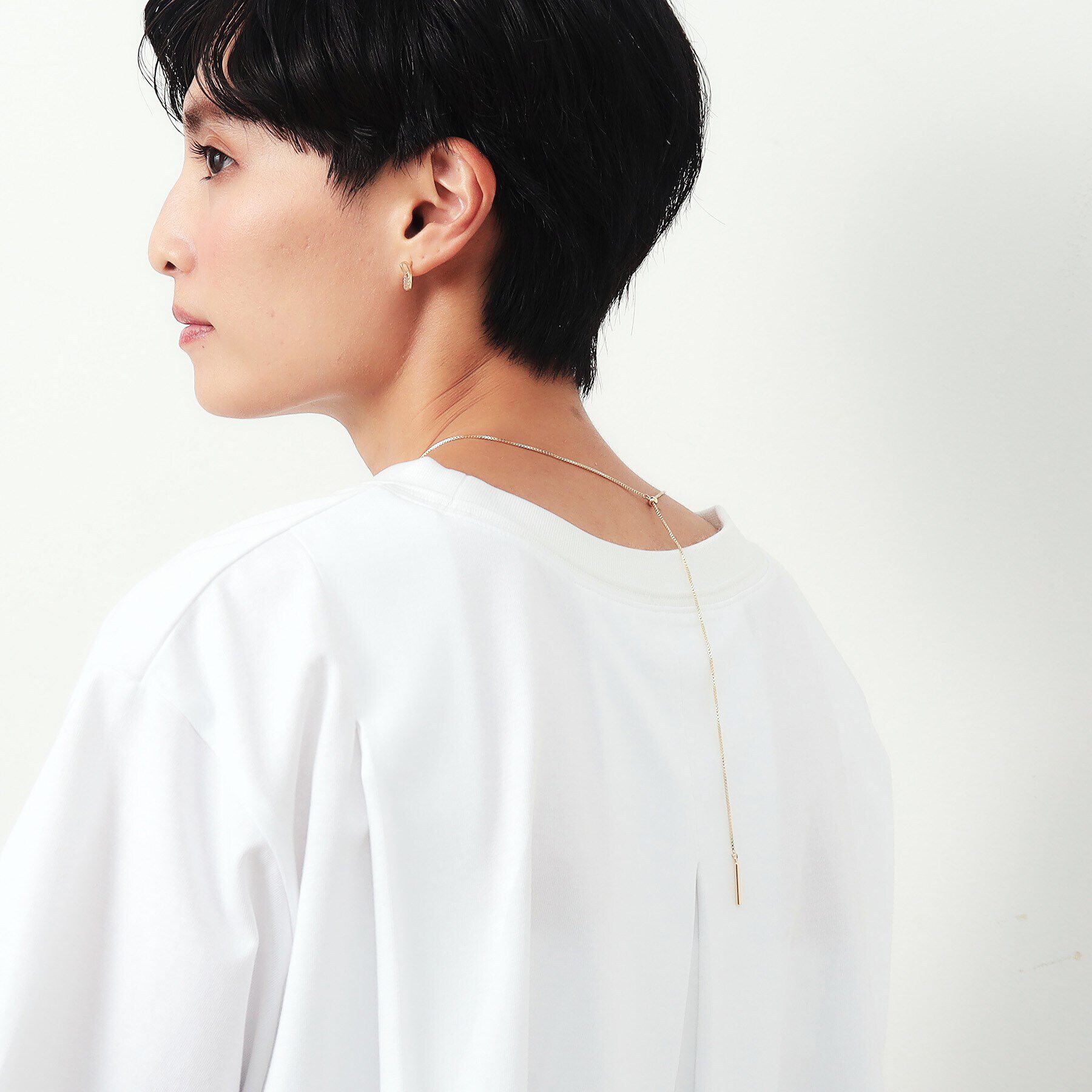 OPAQUE.CLIP「ビジューリング&times;メタルリングネックレス」|ネックレス|