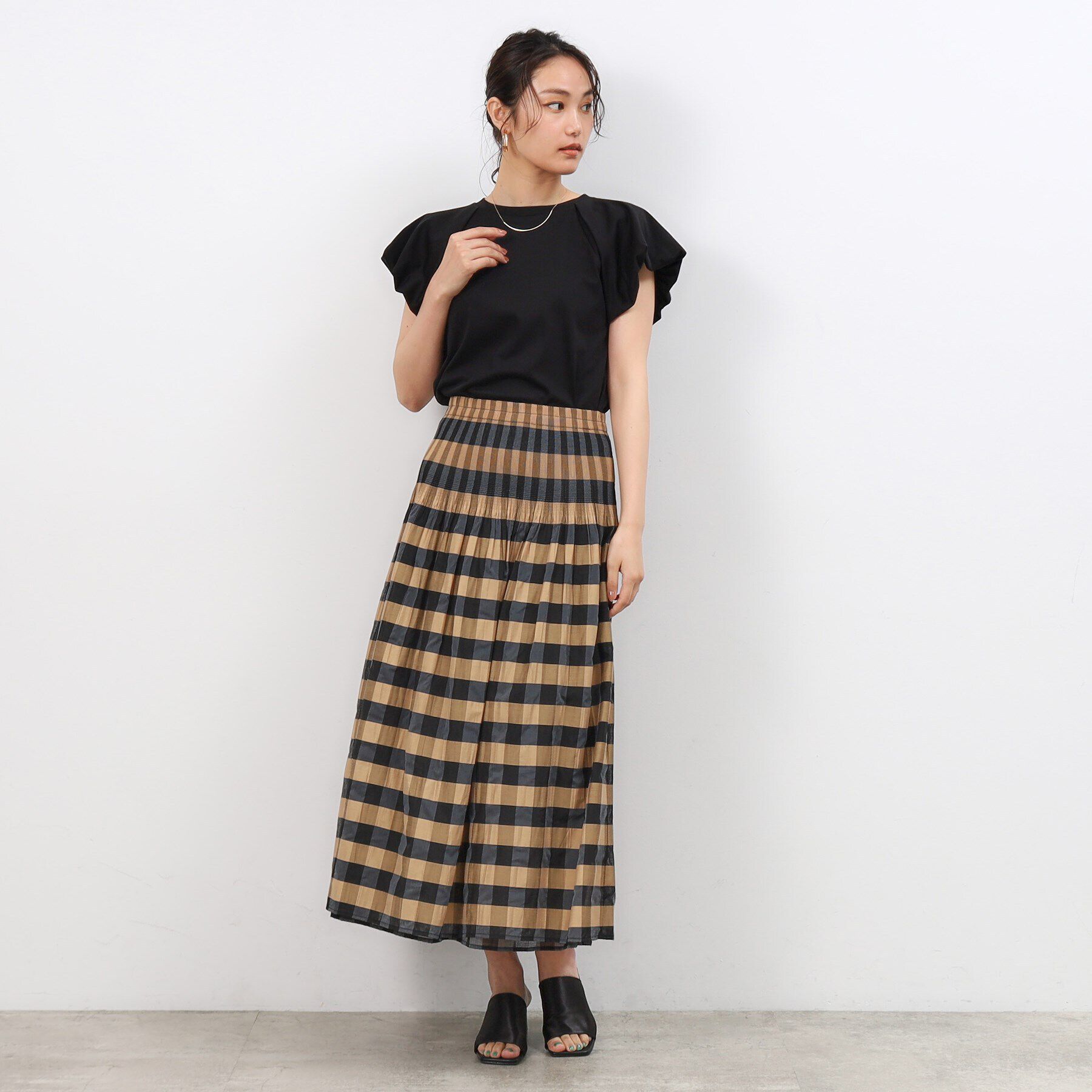 OPAQUE.CLIP「《美人百花掲載》バルーンスリーブカットソー【洗濯機洗い可】」|Tシャツ・カットソー|