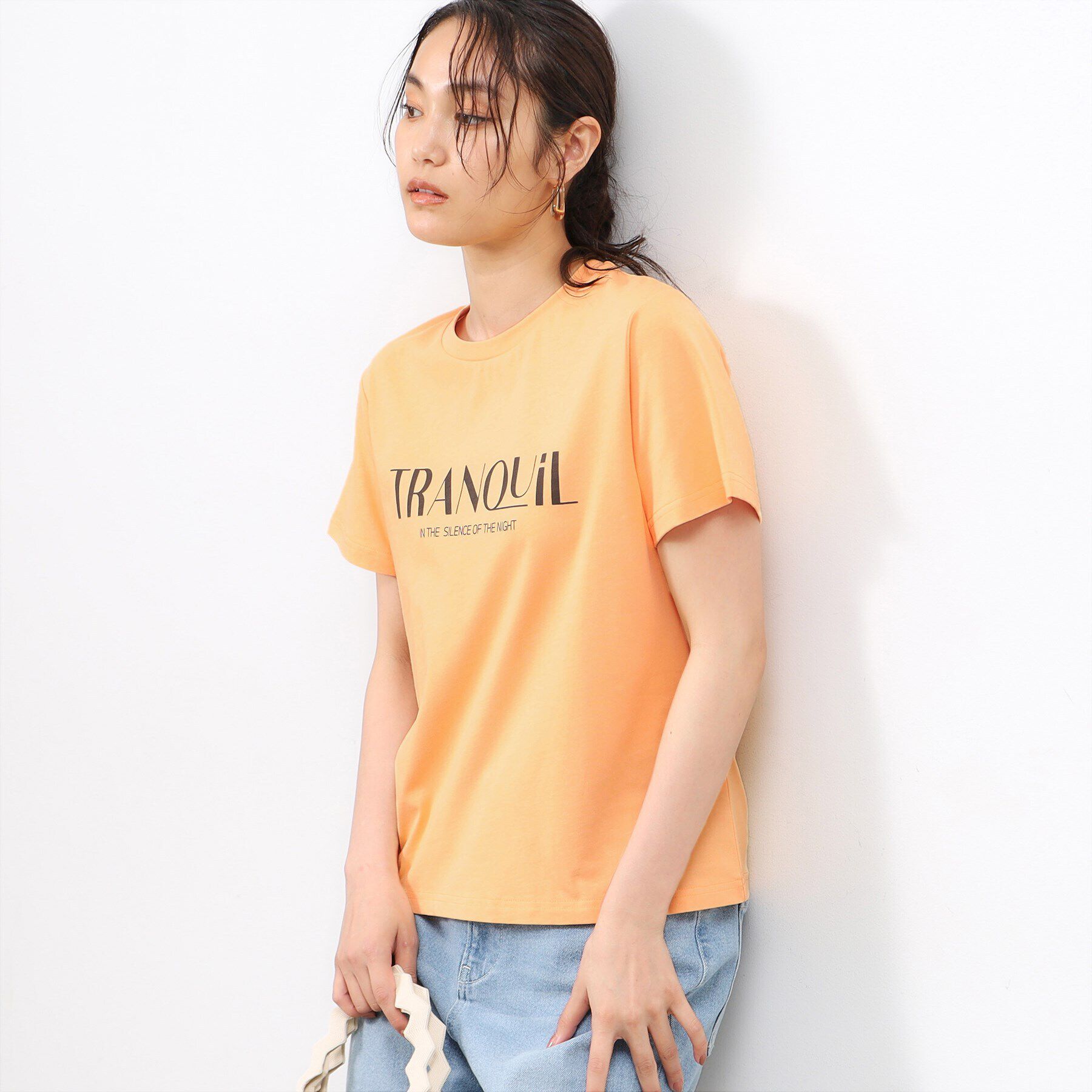 OPAQUE.CLIP「ロゴプリントTシャツ【洗濯機洗い可】」|Tシャツ・カットソー|オレンジ(065)