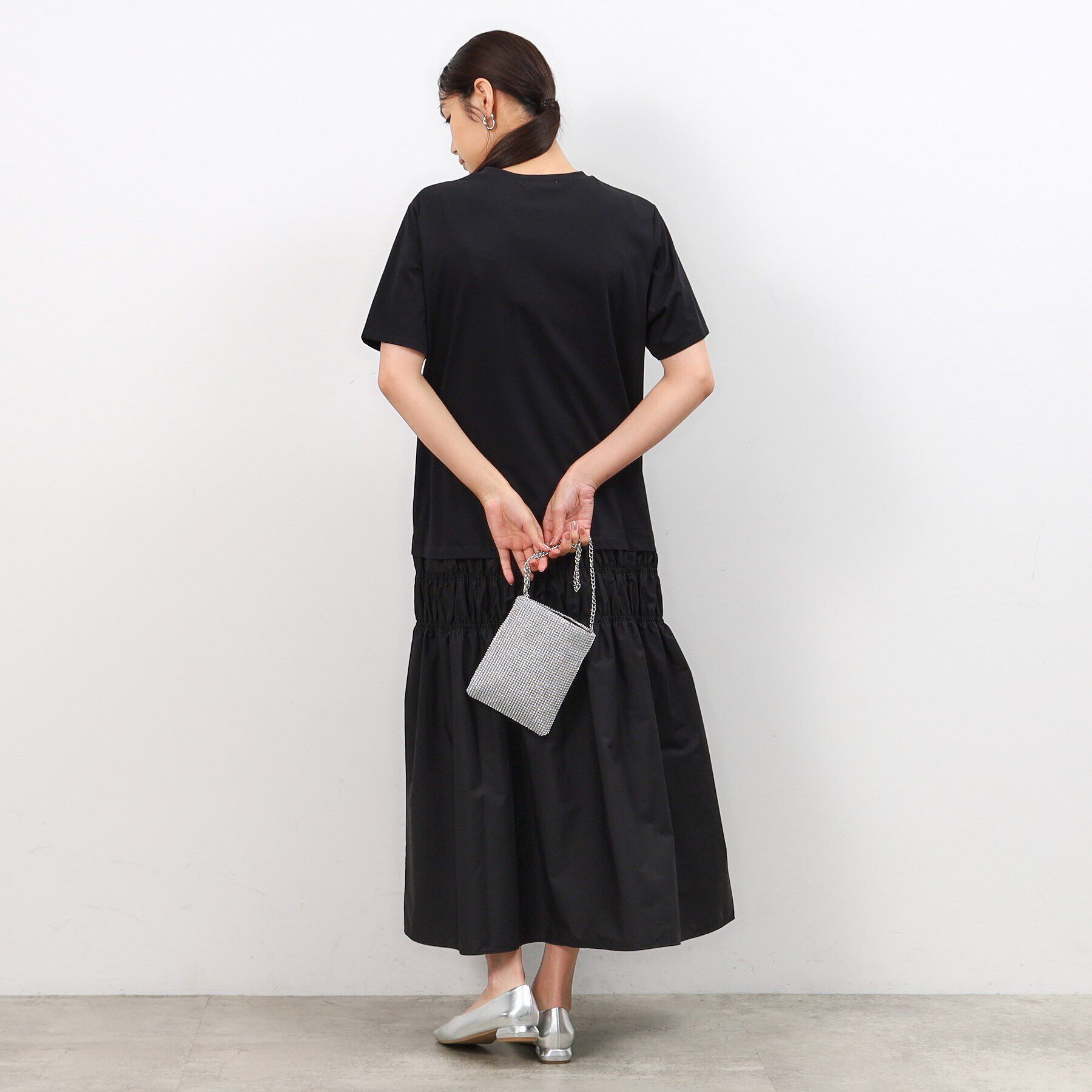 OPAQUE.CLIP「シャーリング切替ドッキングワンピース【洗濯機洗い可】」|ワンピース|